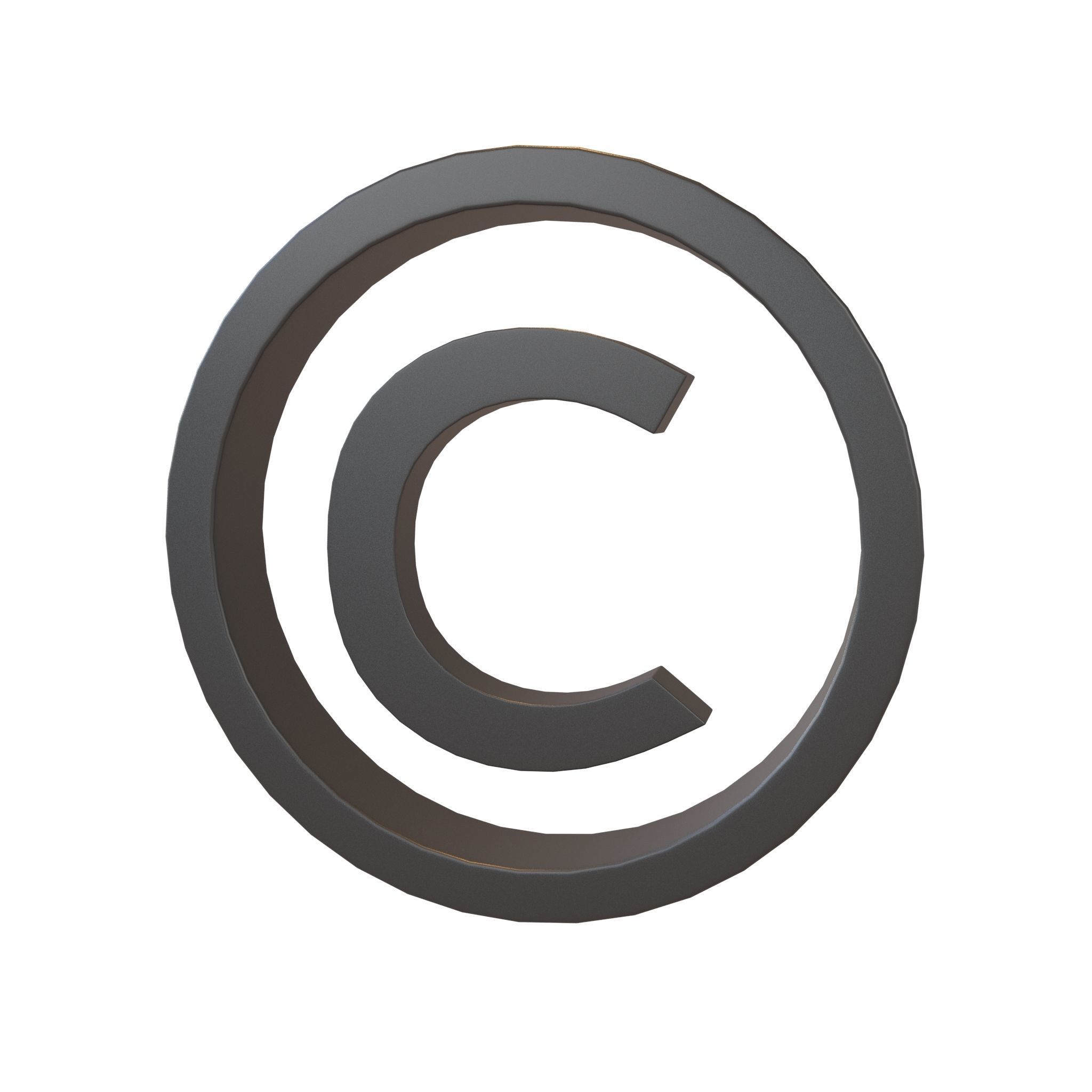 Copyright Symbol v2 001 Low-poly 3D model_1