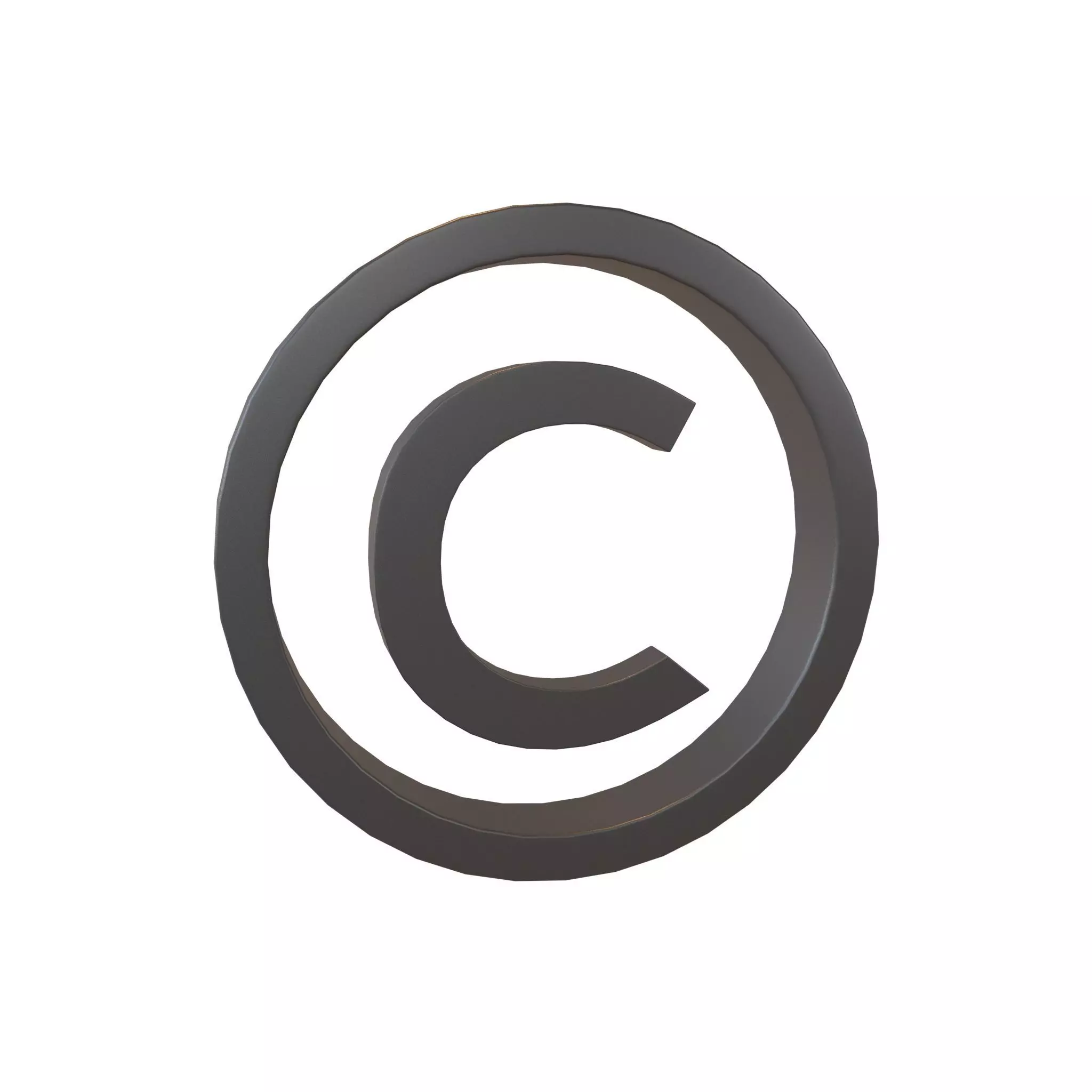 Copyright Symbol v2 001 Low-poly 3D model_0