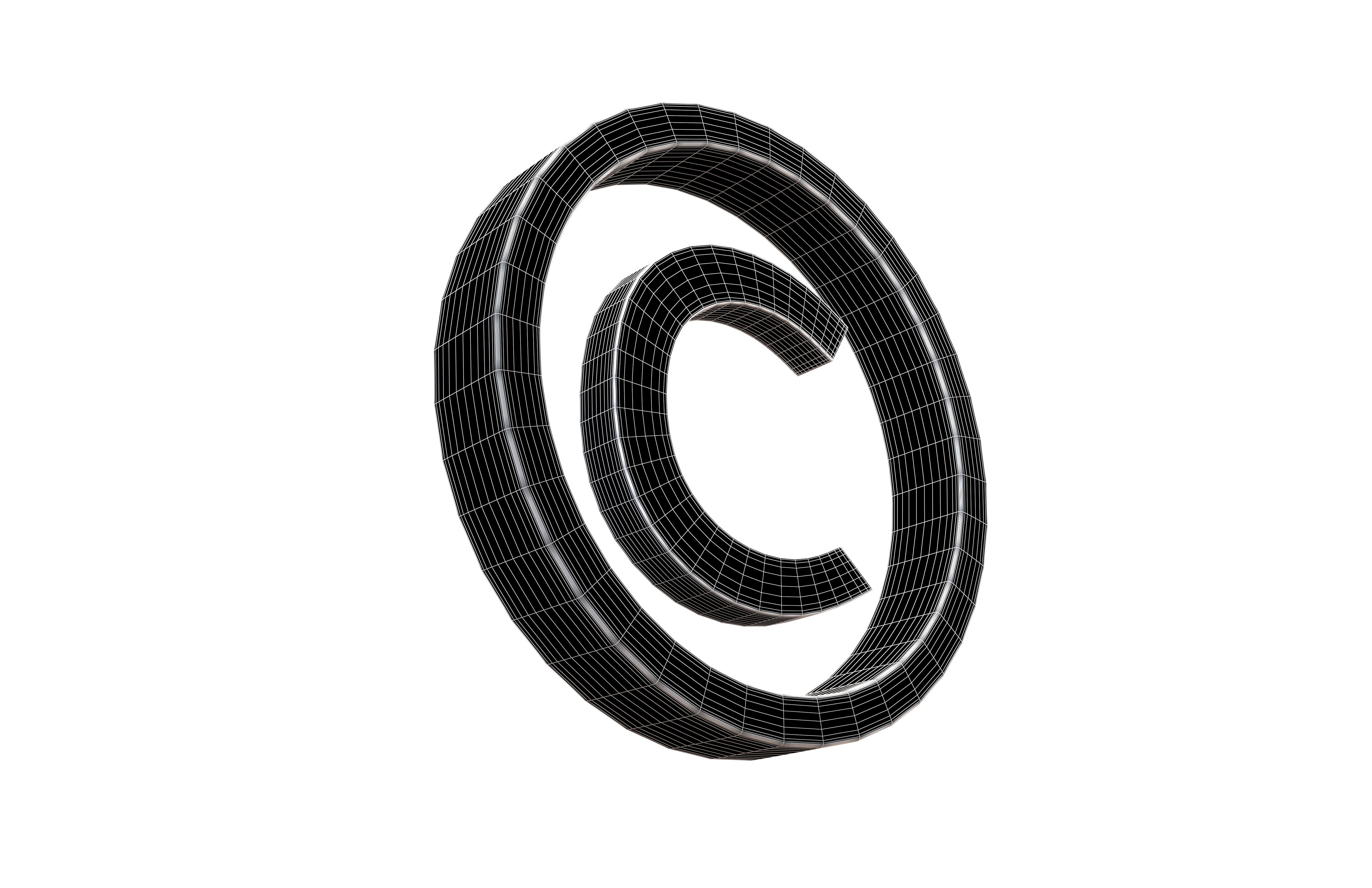 Copyright Symbol v2 001 Low-poly 3D model_8