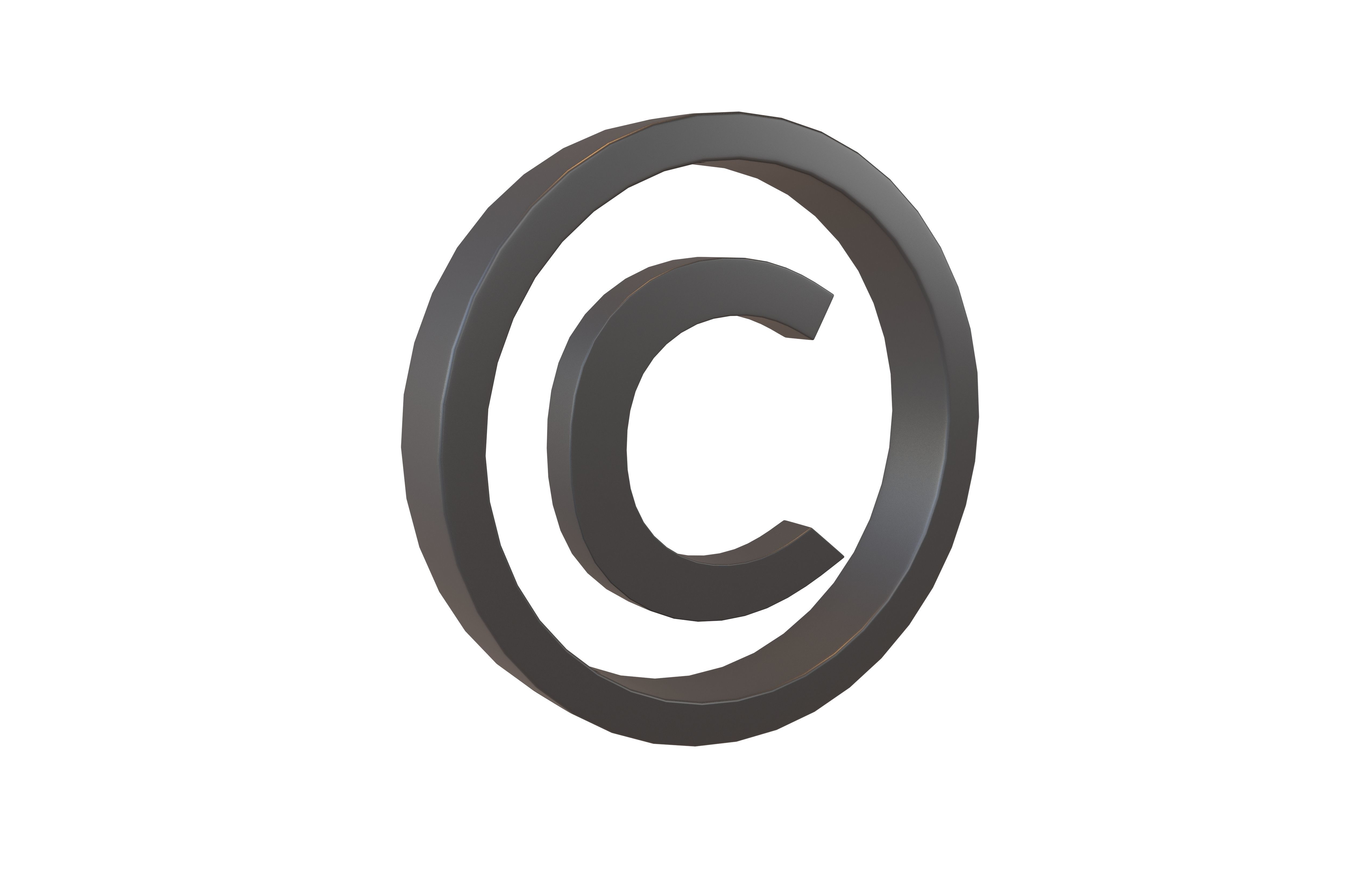 Copyright Symbol v2 001 Low-poly 3D model_2
