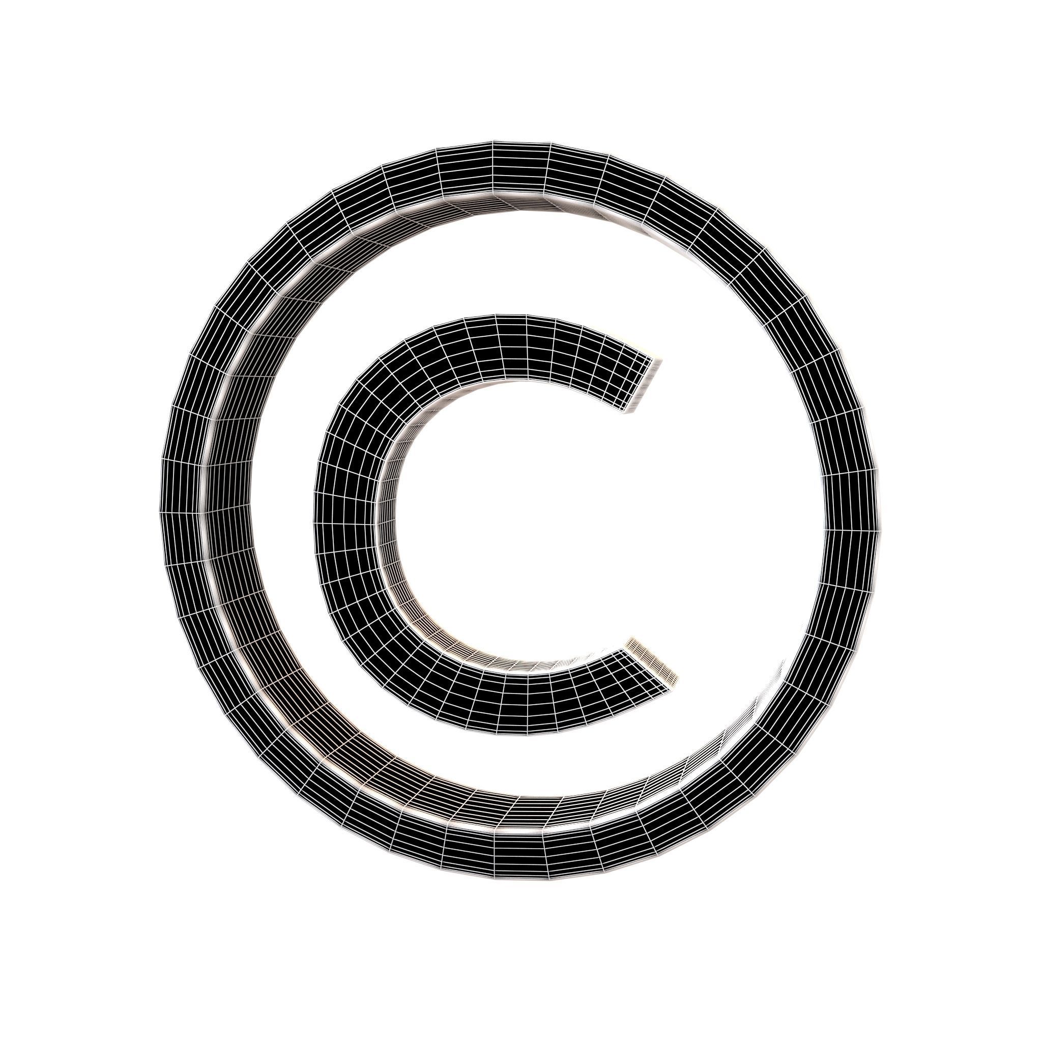Copyright Symbol v2 001 Low-poly 3D model_7