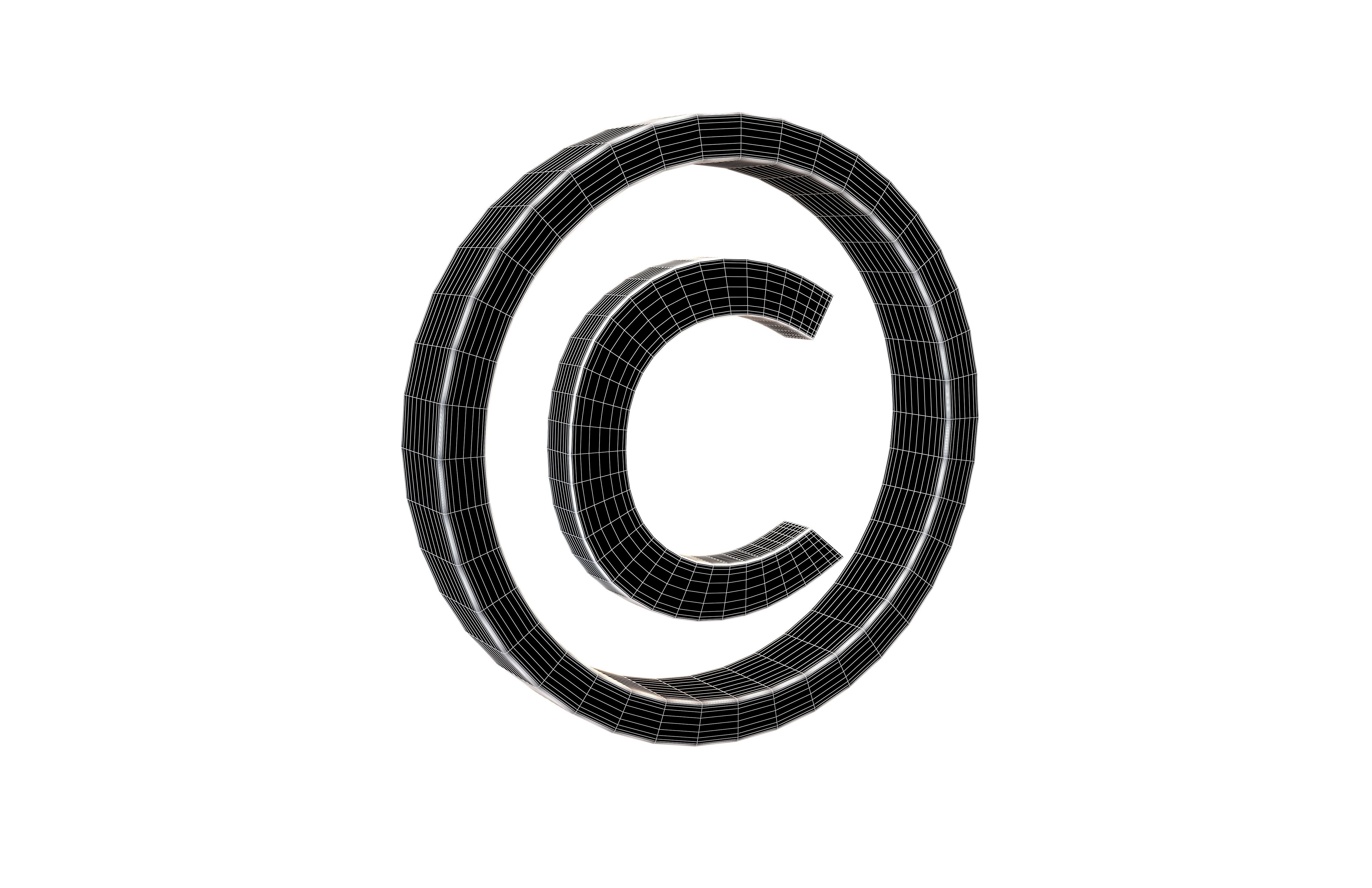 Copyright Symbol v2 001 Low-poly 3D model_5