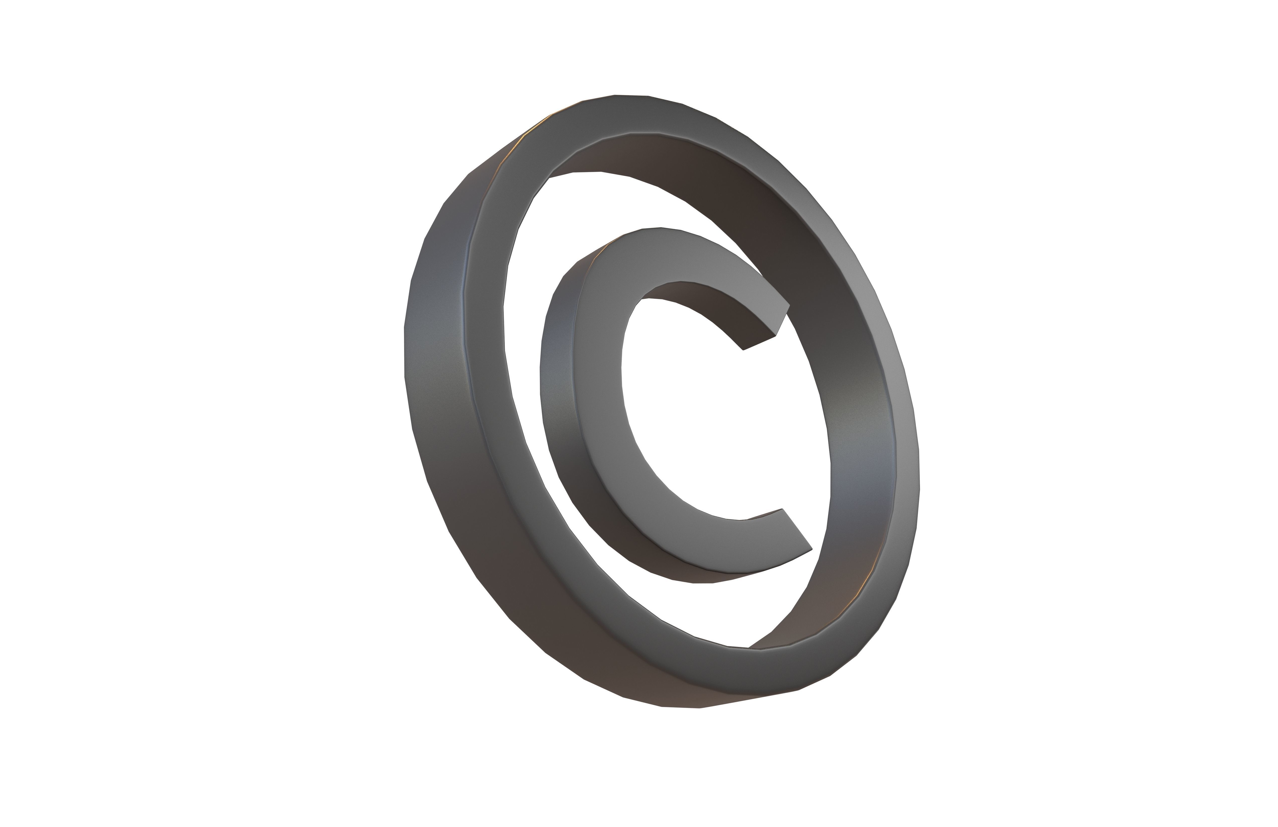 Copyright Symbol v2 001 Low-poly 3D model_4