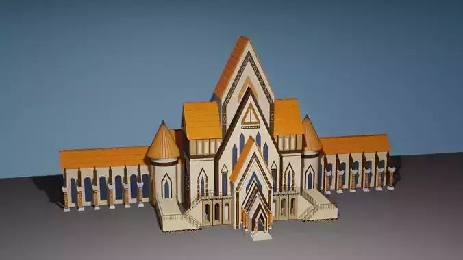 mansion church with orange roof
