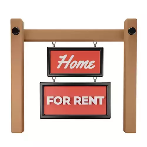 Home for Rent Red Sign