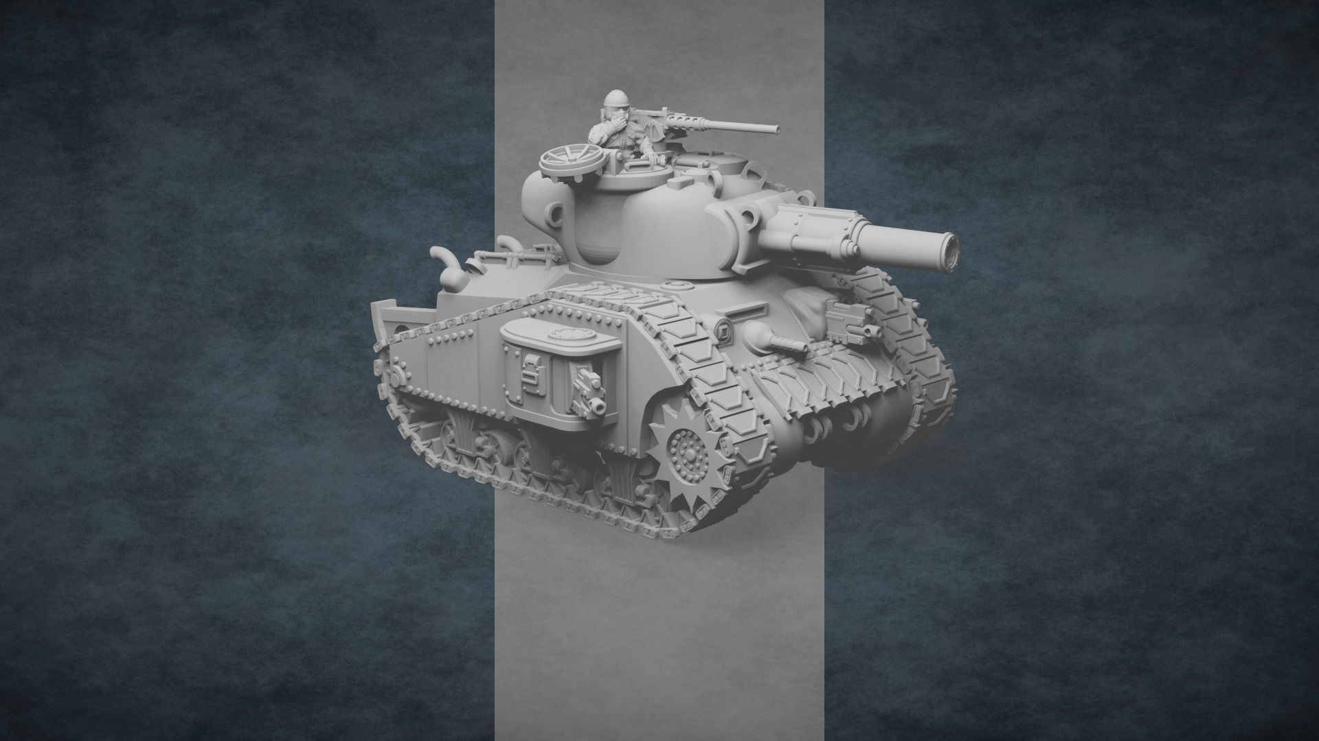 M40K1 Imperial Pattern Sherman Russ Battle Tank 3D print model_1