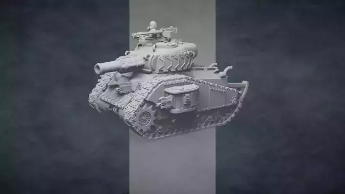 M40K1 Imperial Pattern Sherman Russ Battle Tank 3D print model