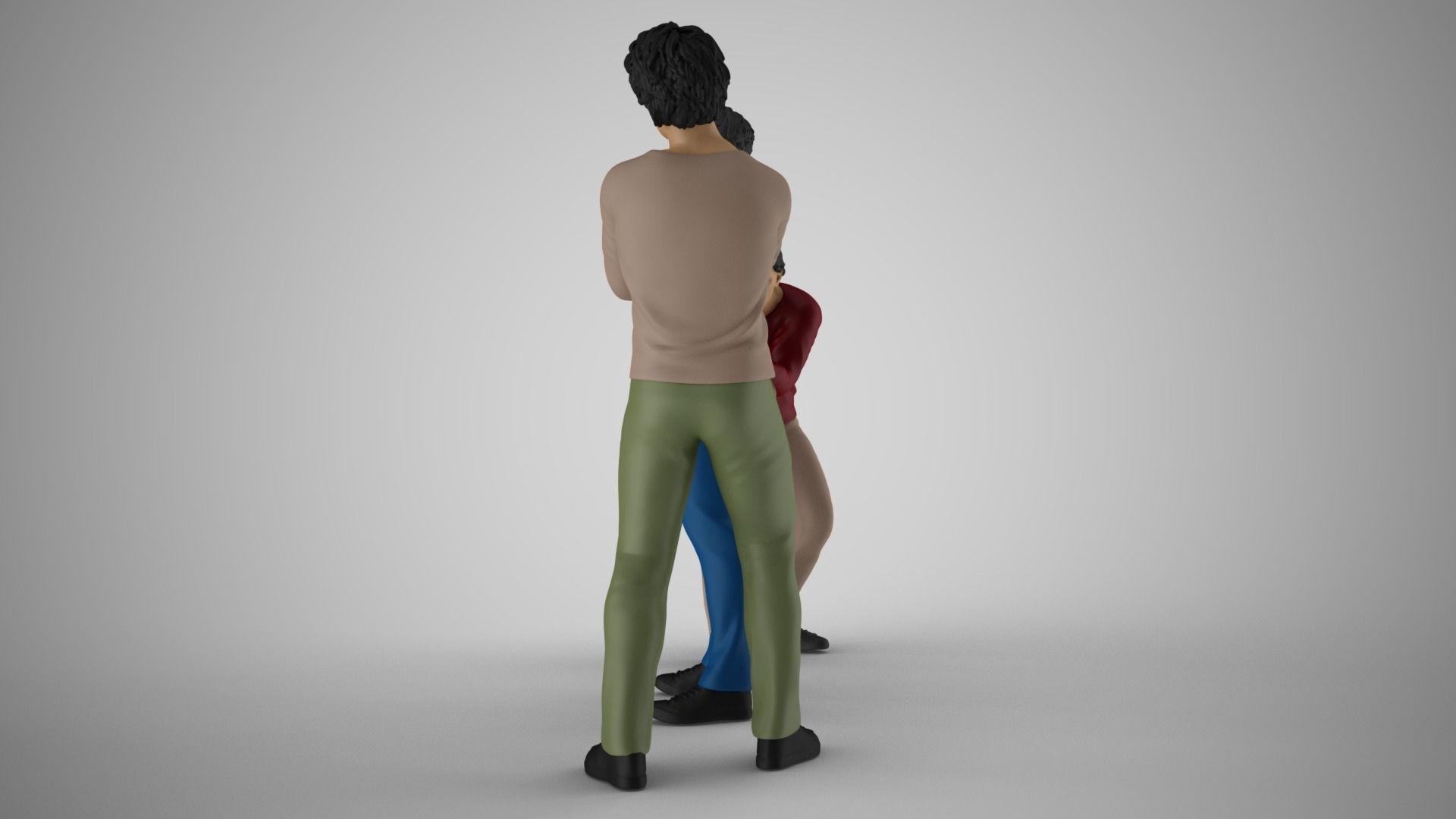 Two Men Tugging at Arms of Boy 3D print model_9