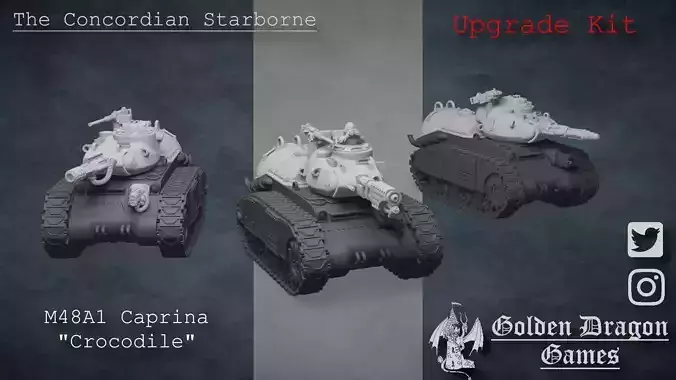 M48A1 Caprina Crocodile Upgrade Kit 3D print model