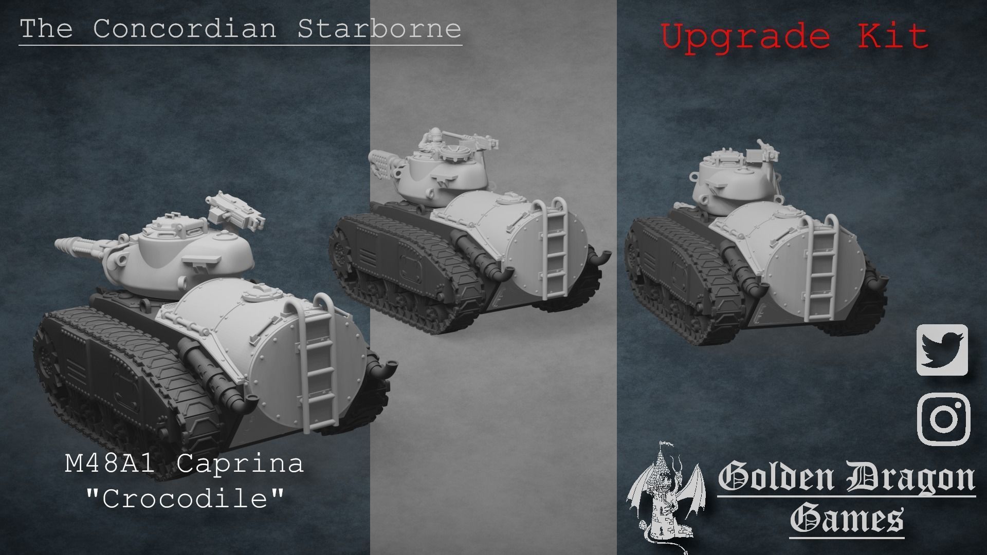 M48A1 Caprina Crocodile Upgrade Kit 3D print model_1