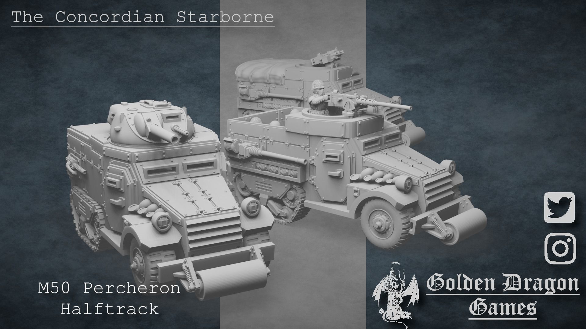 M50 Percheron Halftrack 3D print model_1