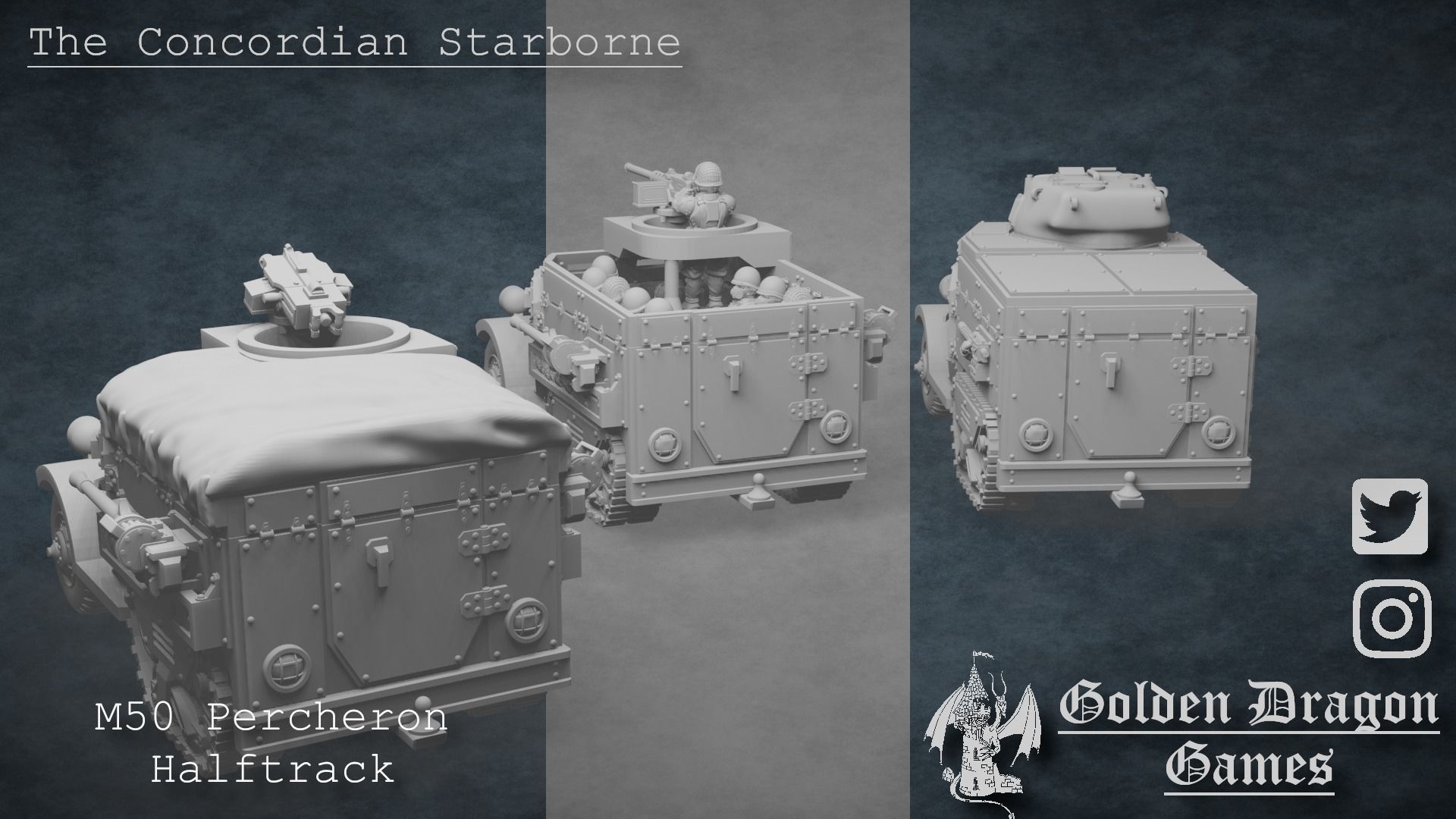 M50 Percheron Halftrack 3D print model_2