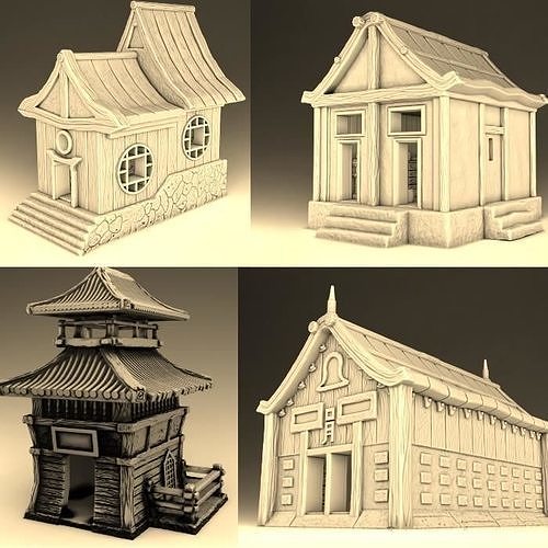 Japan House Set 3D print model