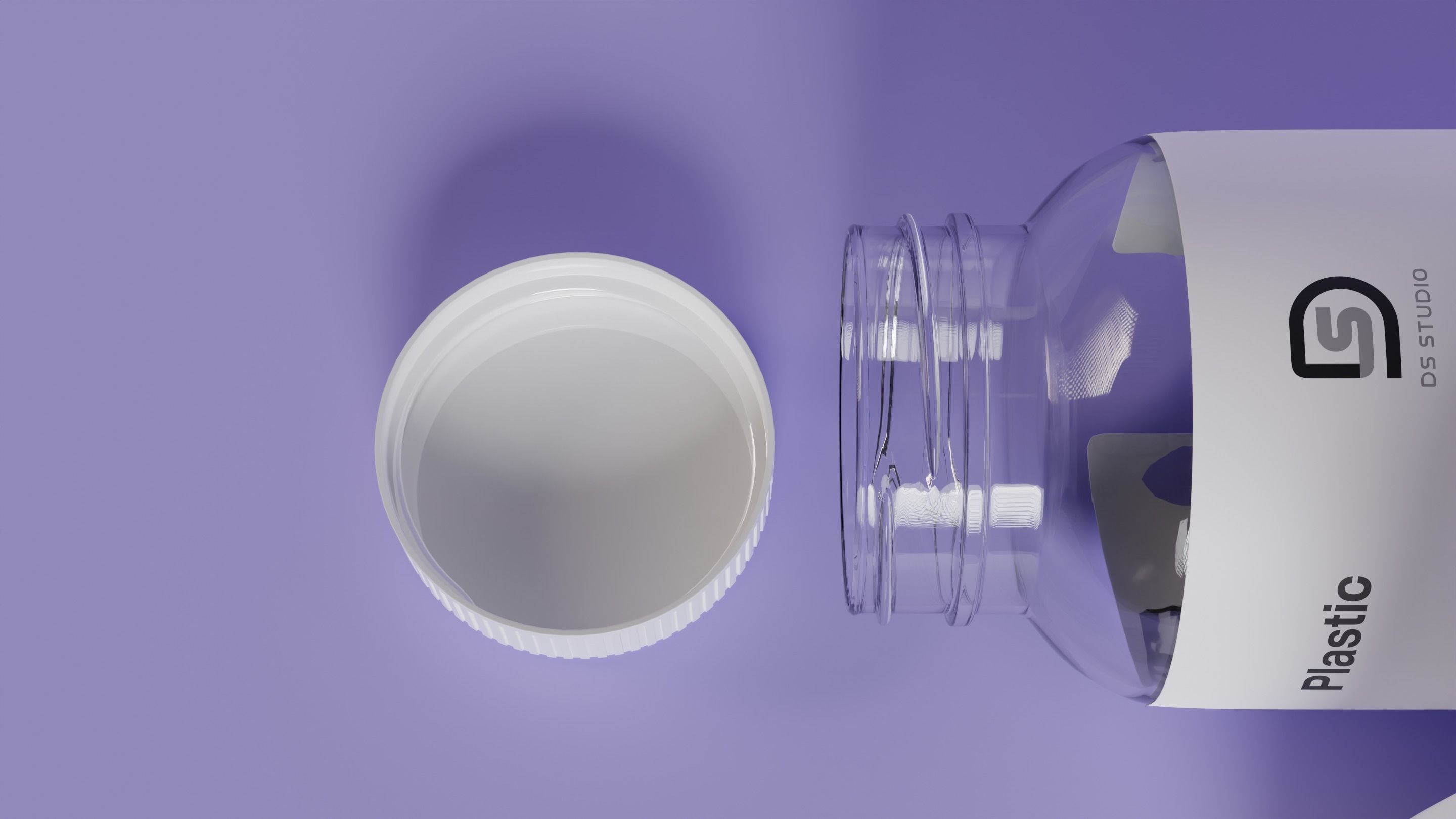 bottle of clear glass material 3D model_4