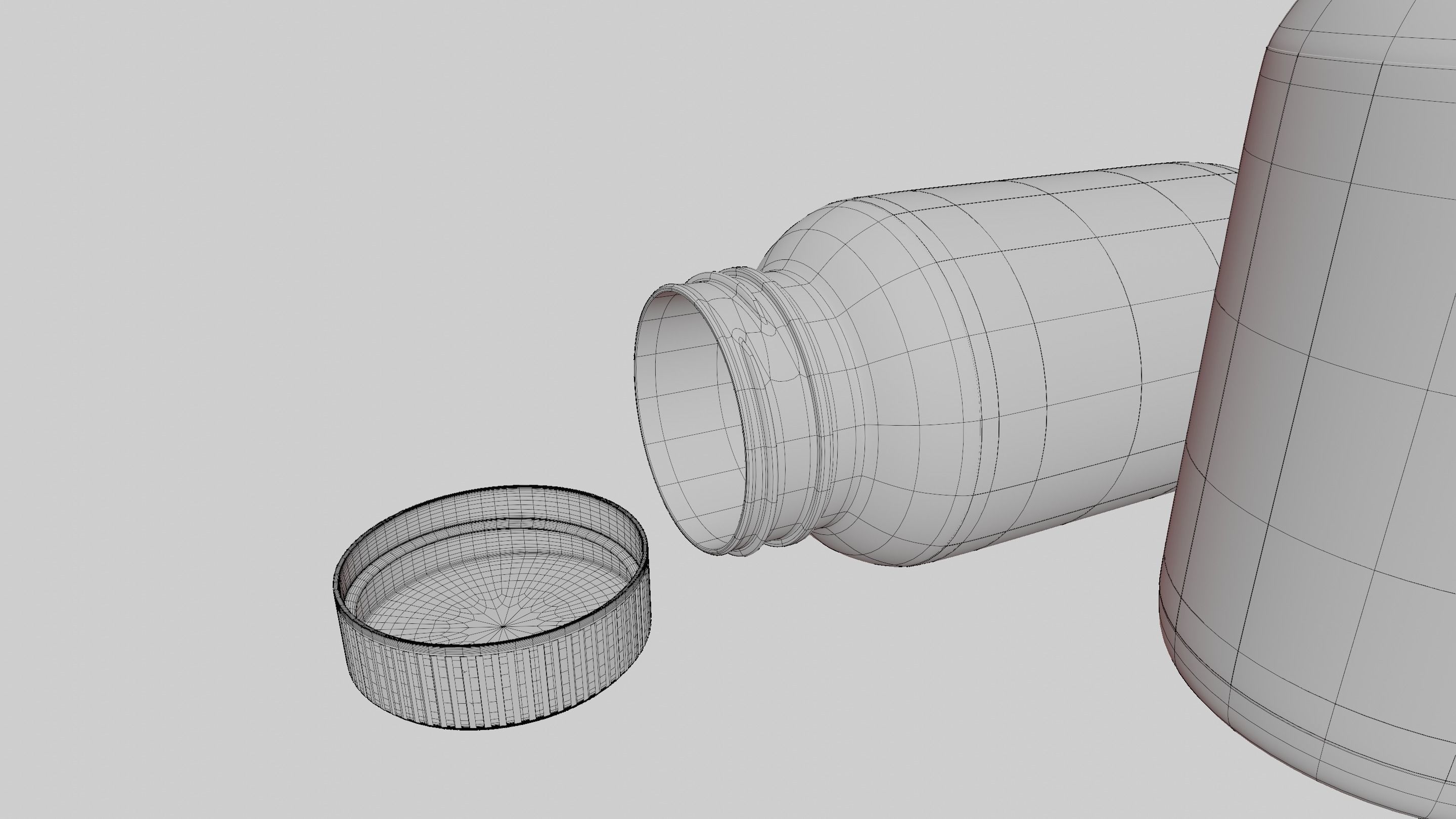 bottle of clear glass material 3D model_12