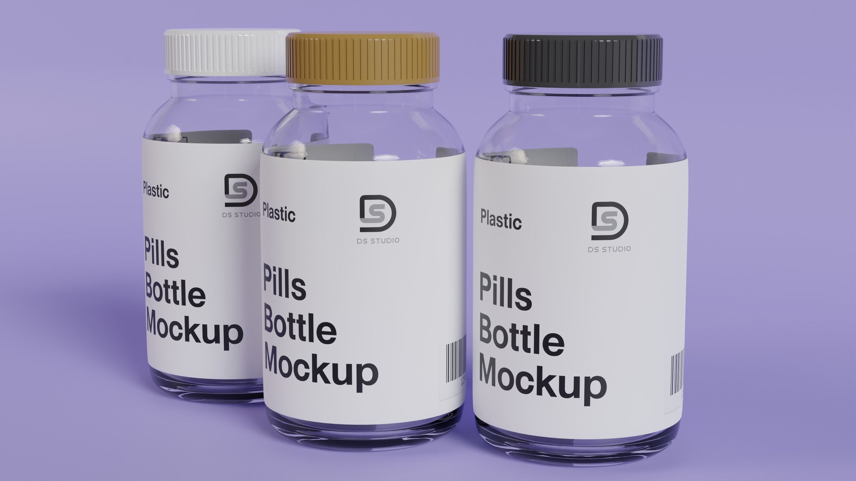 bottle of clear glass material 3D model_1