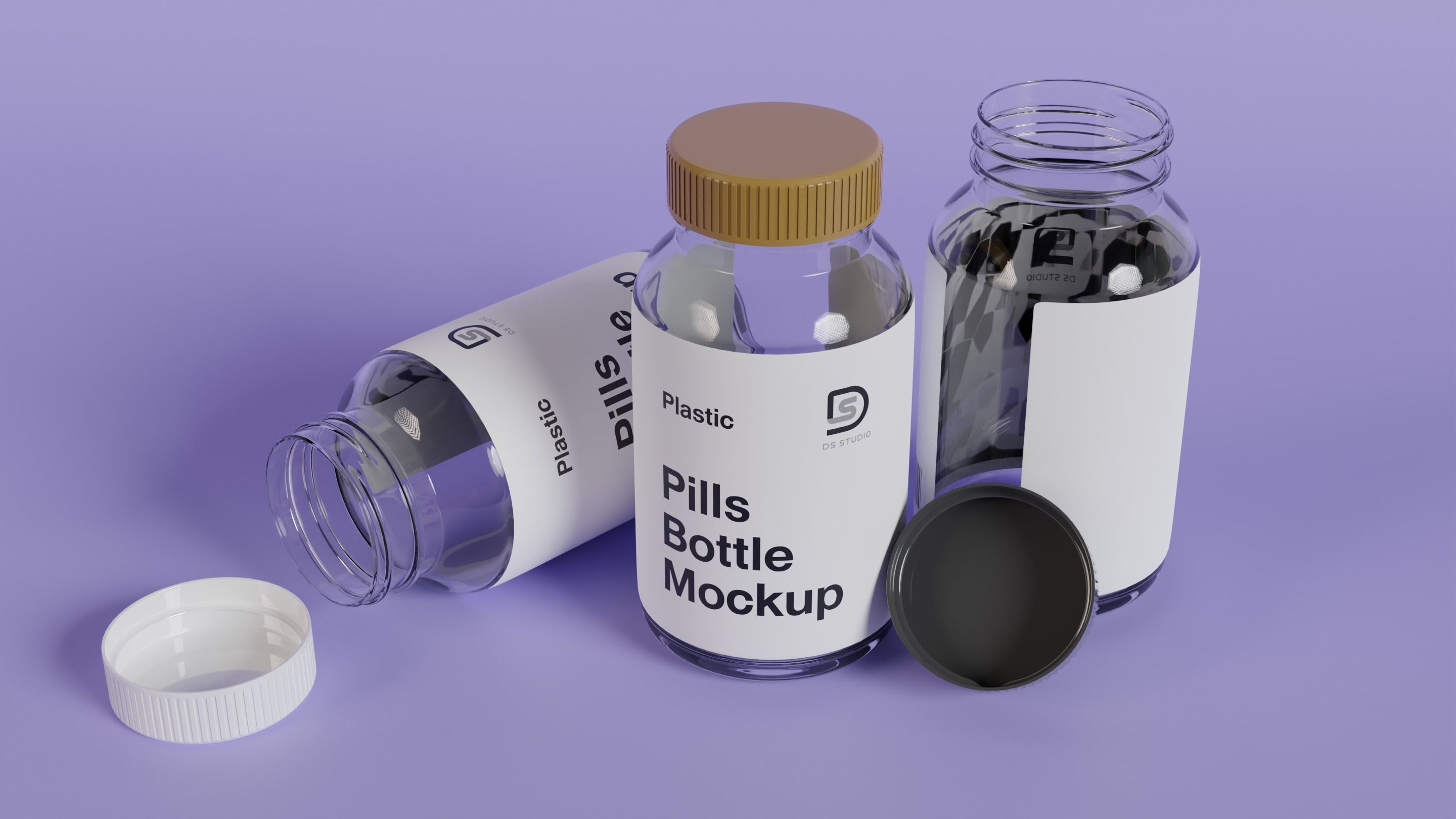 bottle of clear glass material 3D model_3