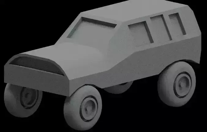 Military car low poly