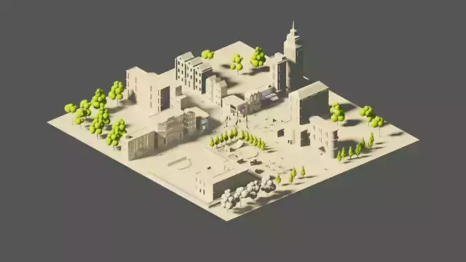 City Cartoon Stylish in White Color