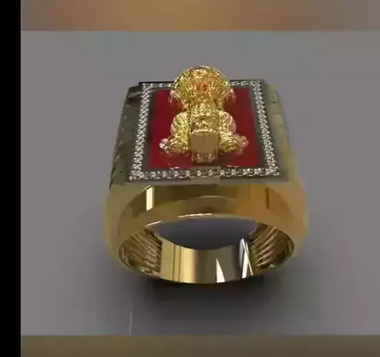 India Ashoka Gents Ring 3D print model