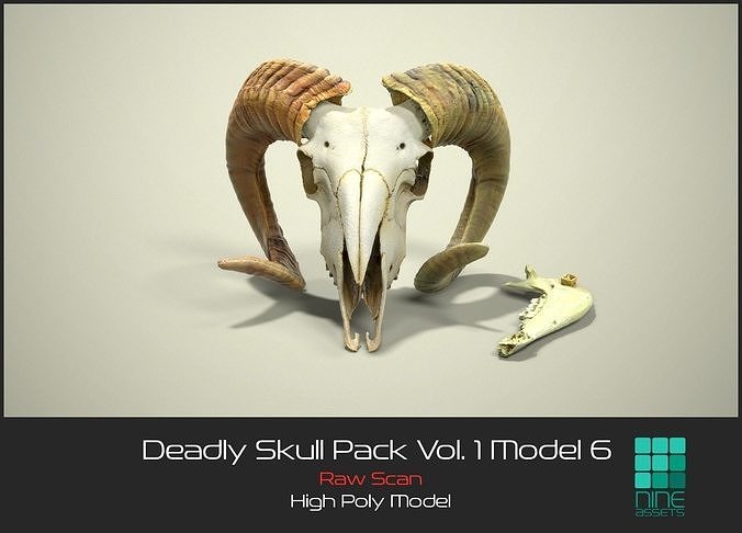 Deadly Skull 03 - Goat Skull 3D model