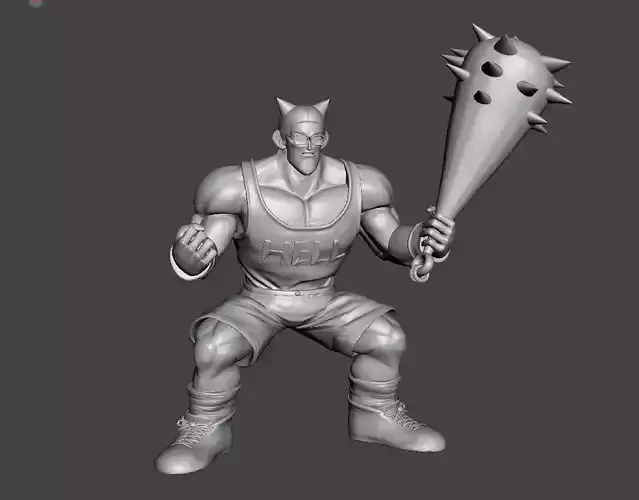 Mez 3D Model superhero holding bat