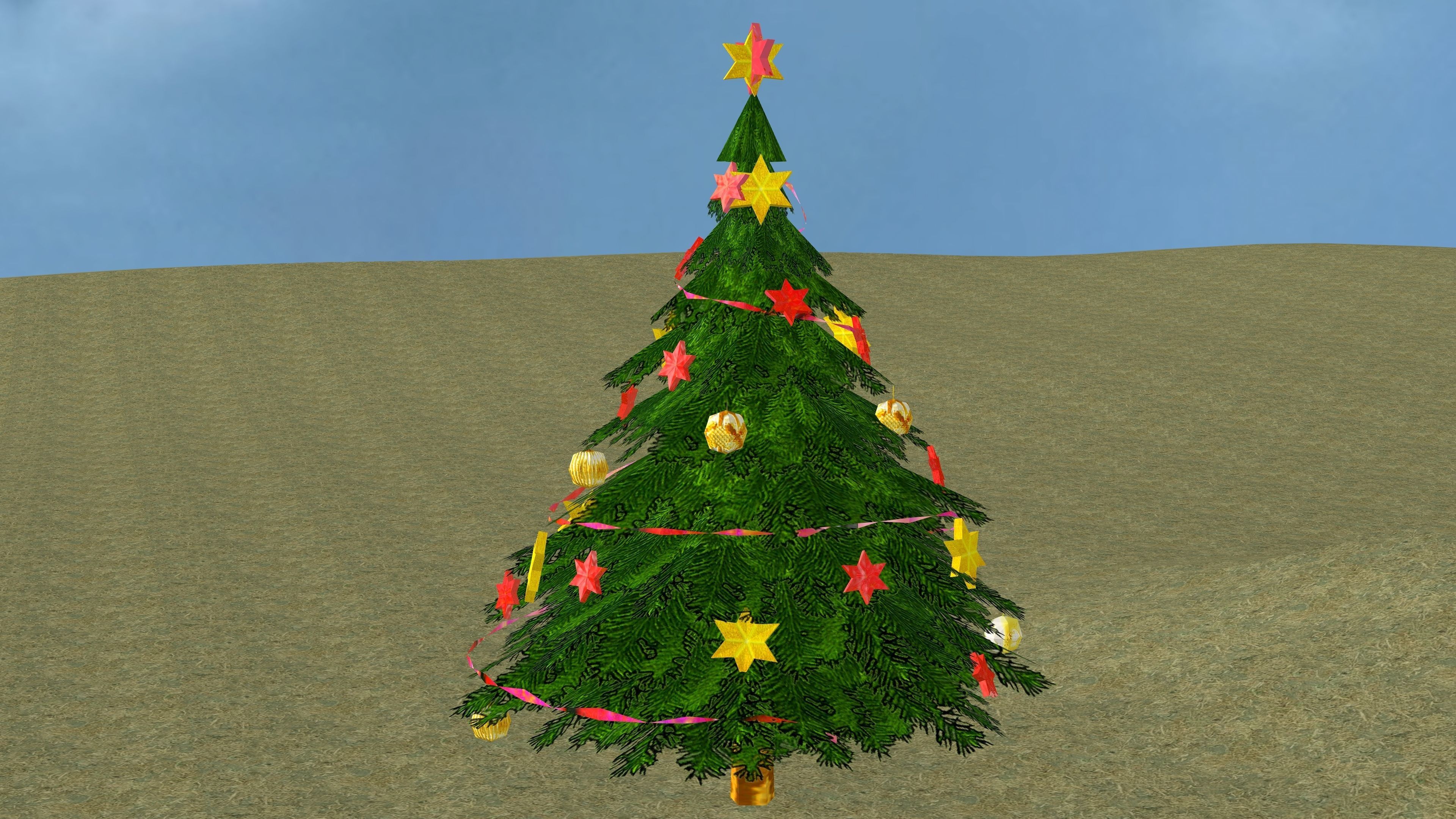 Christmas tree Low-poly 3D model_7