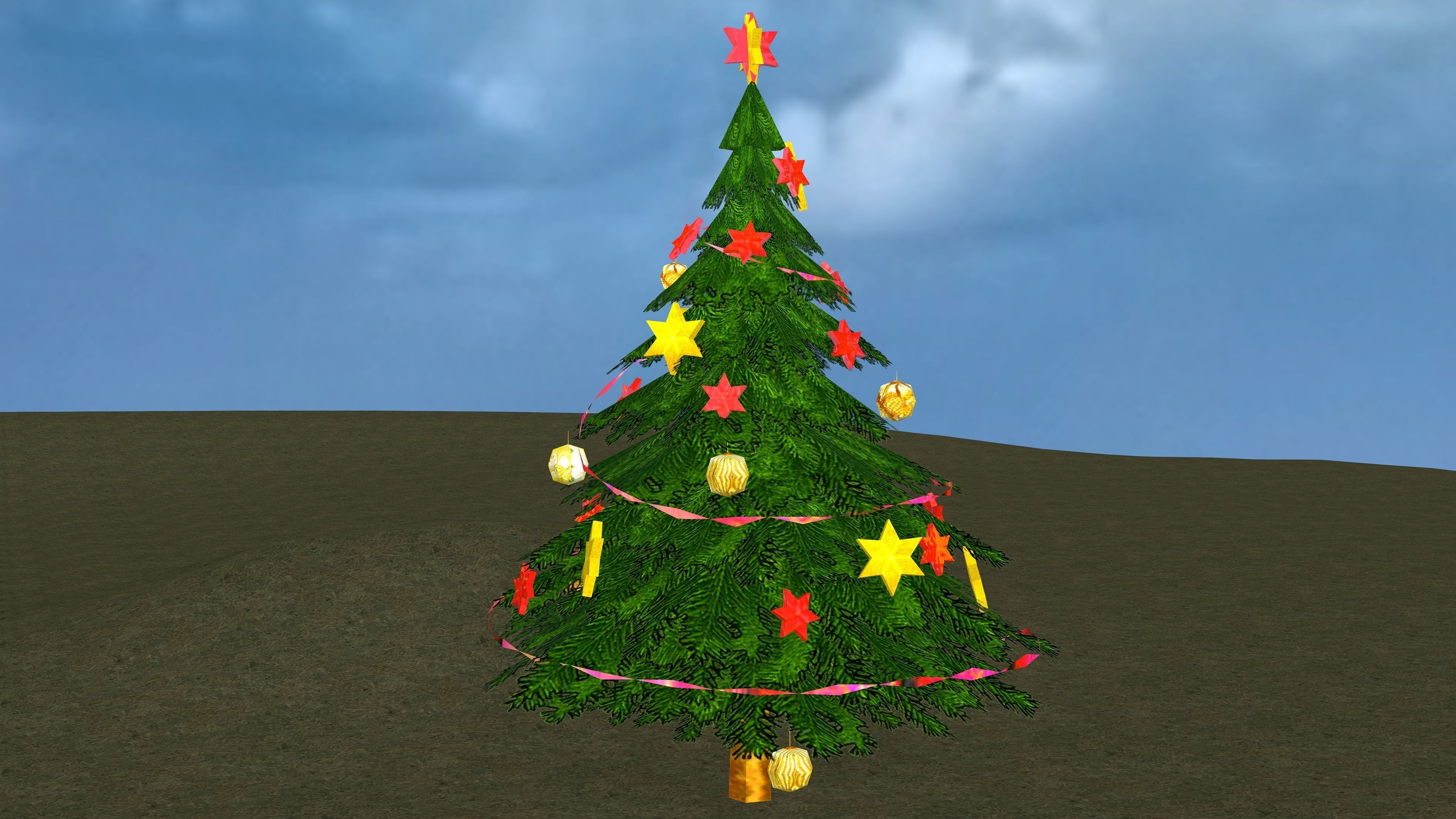 Christmas tree Low-poly 3D model_4