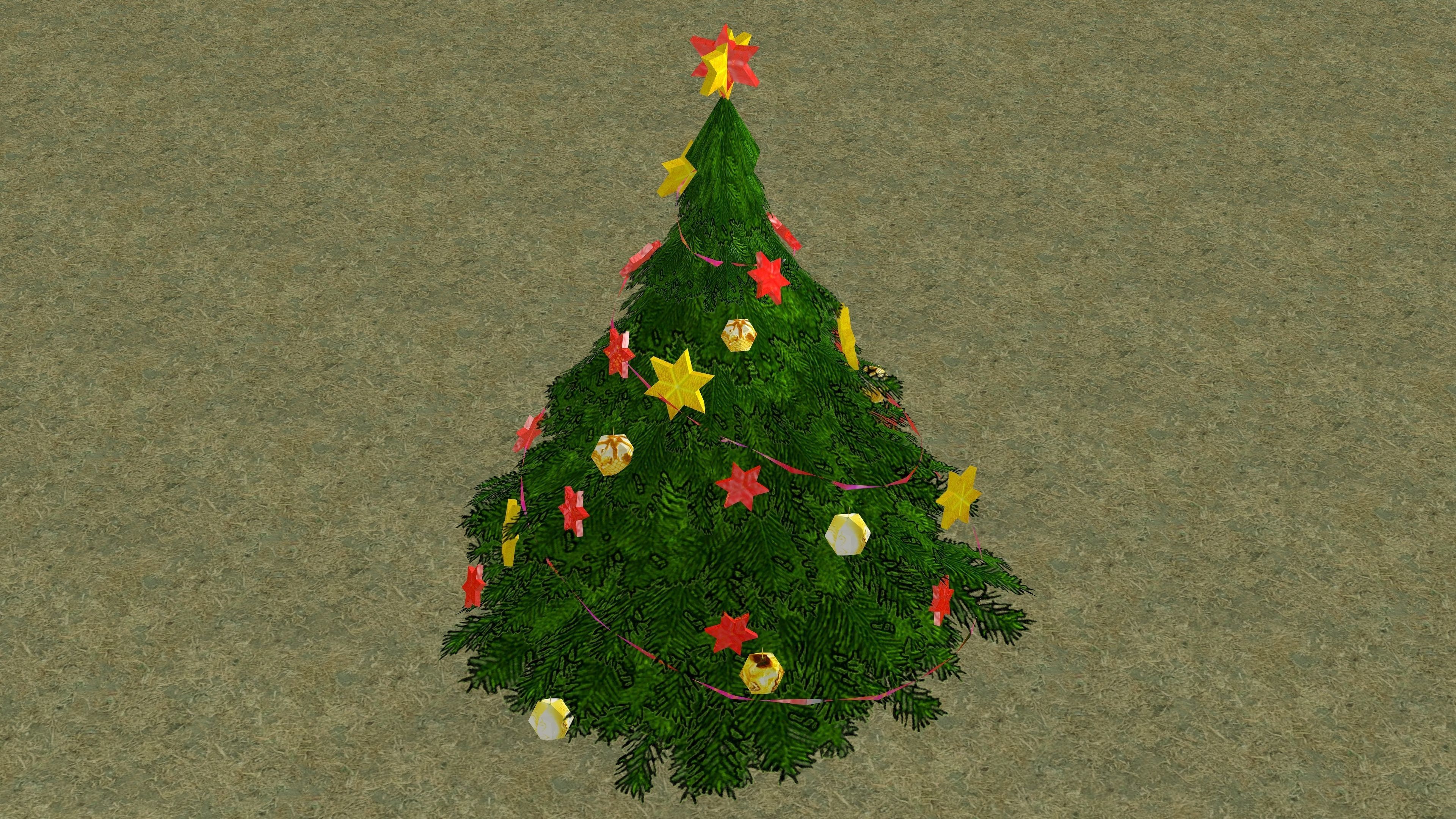 Christmas tree Low-poly 3D model_13