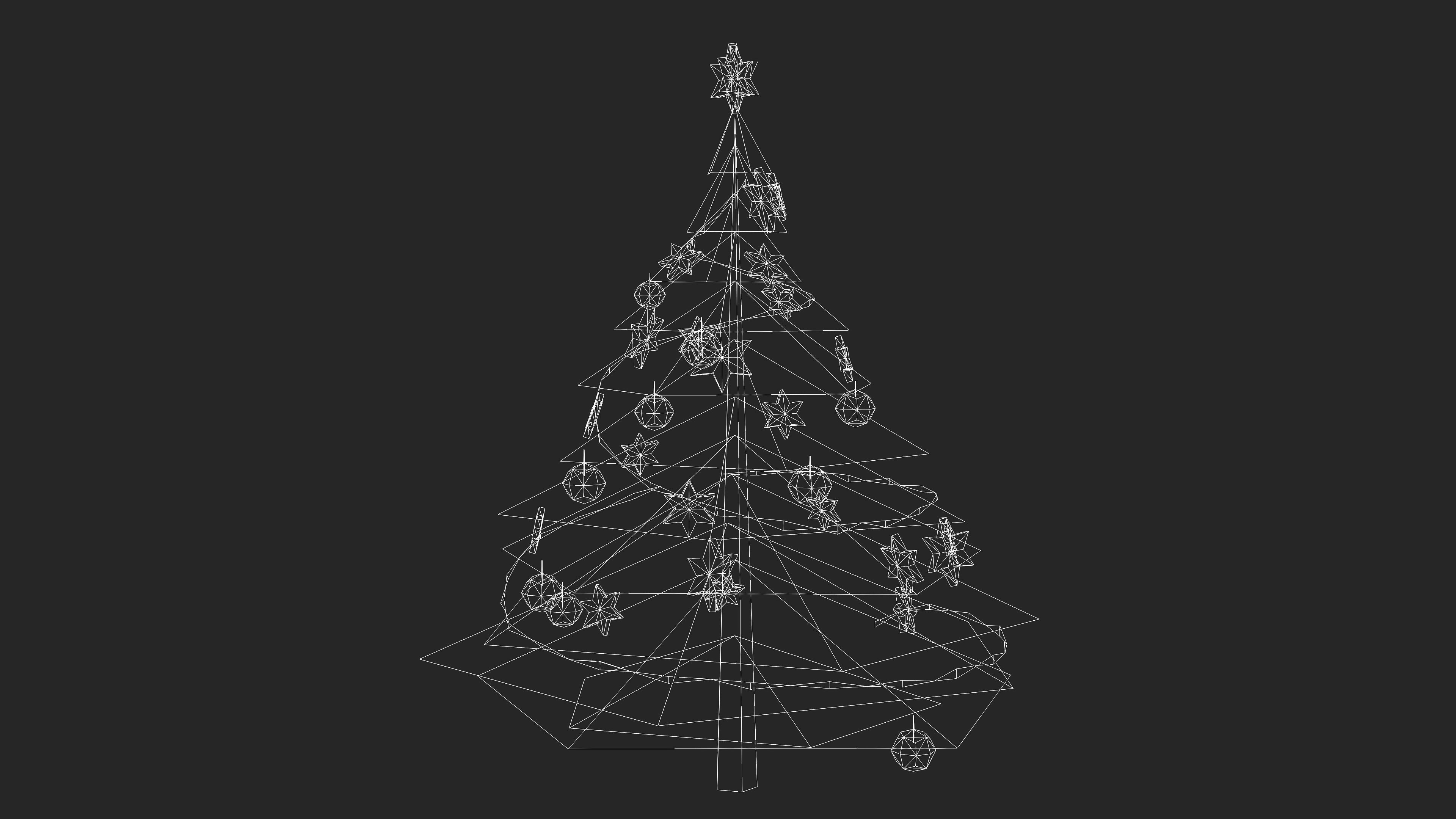 Christmas tree Low-poly 3D model_17
