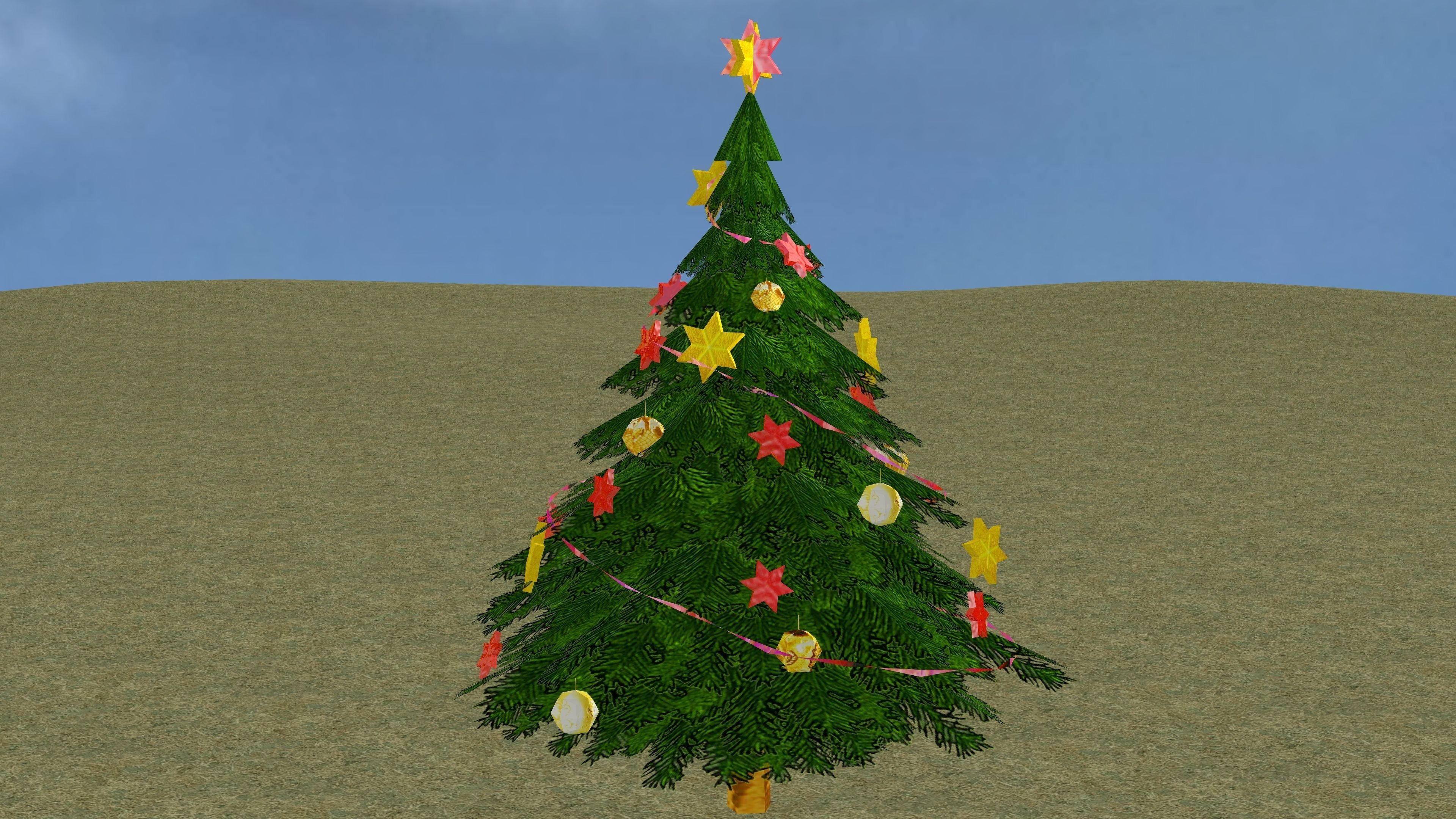 Christmas tree Low-poly 3D model_10