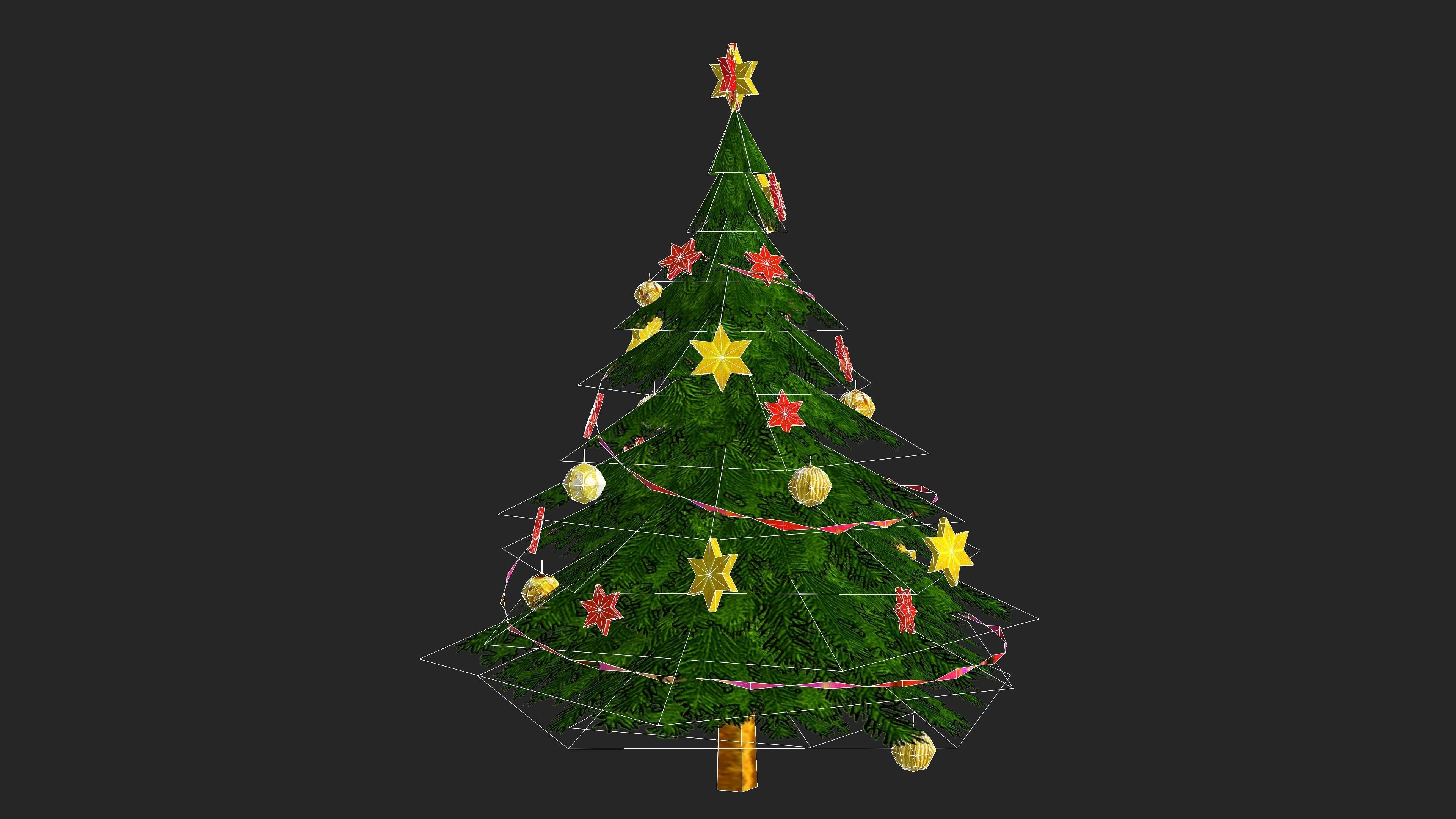 Christmas tree Low-poly 3D model_14