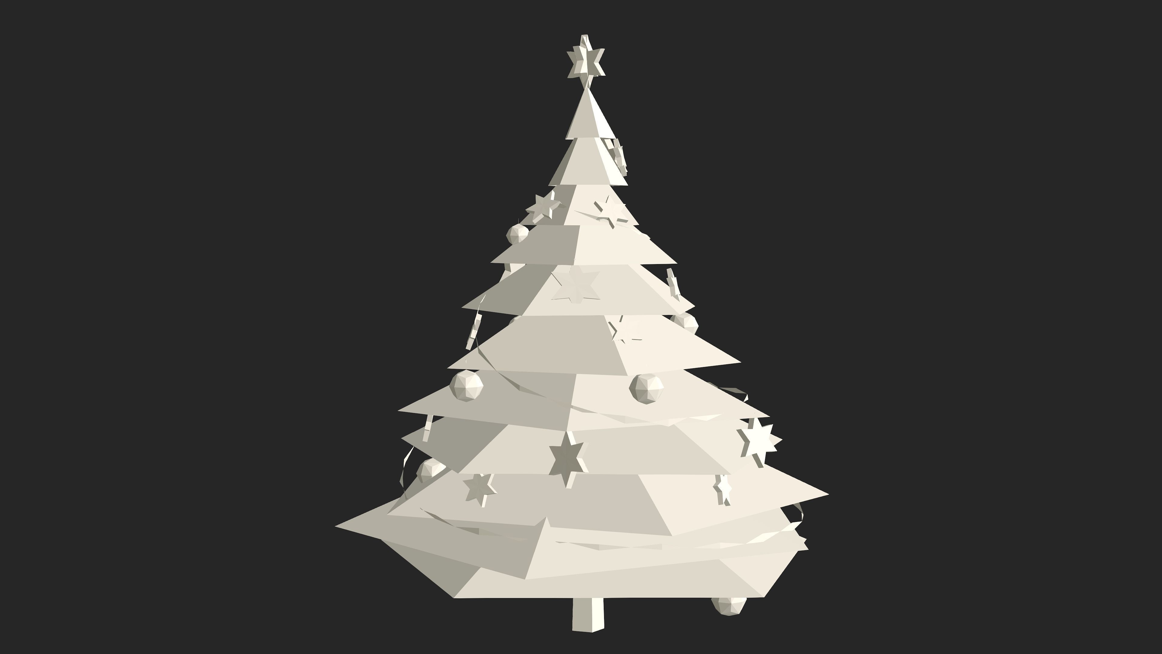 Christmas tree Low-poly 3D model_16