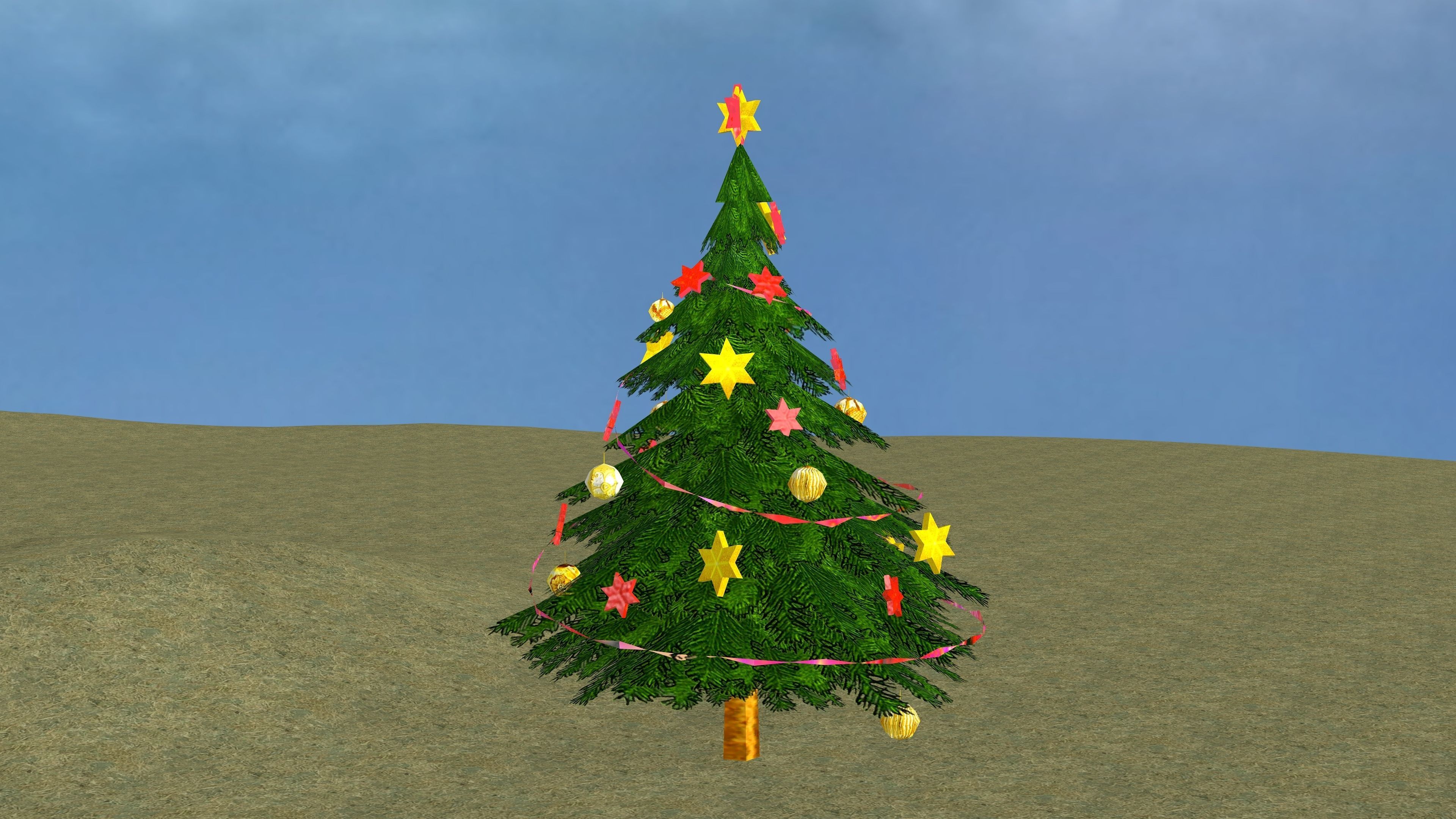 Christmas tree Low-poly 3D model_12