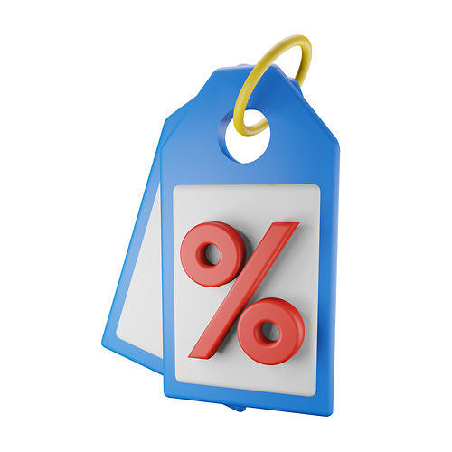 discount tag Low-poly 3D model