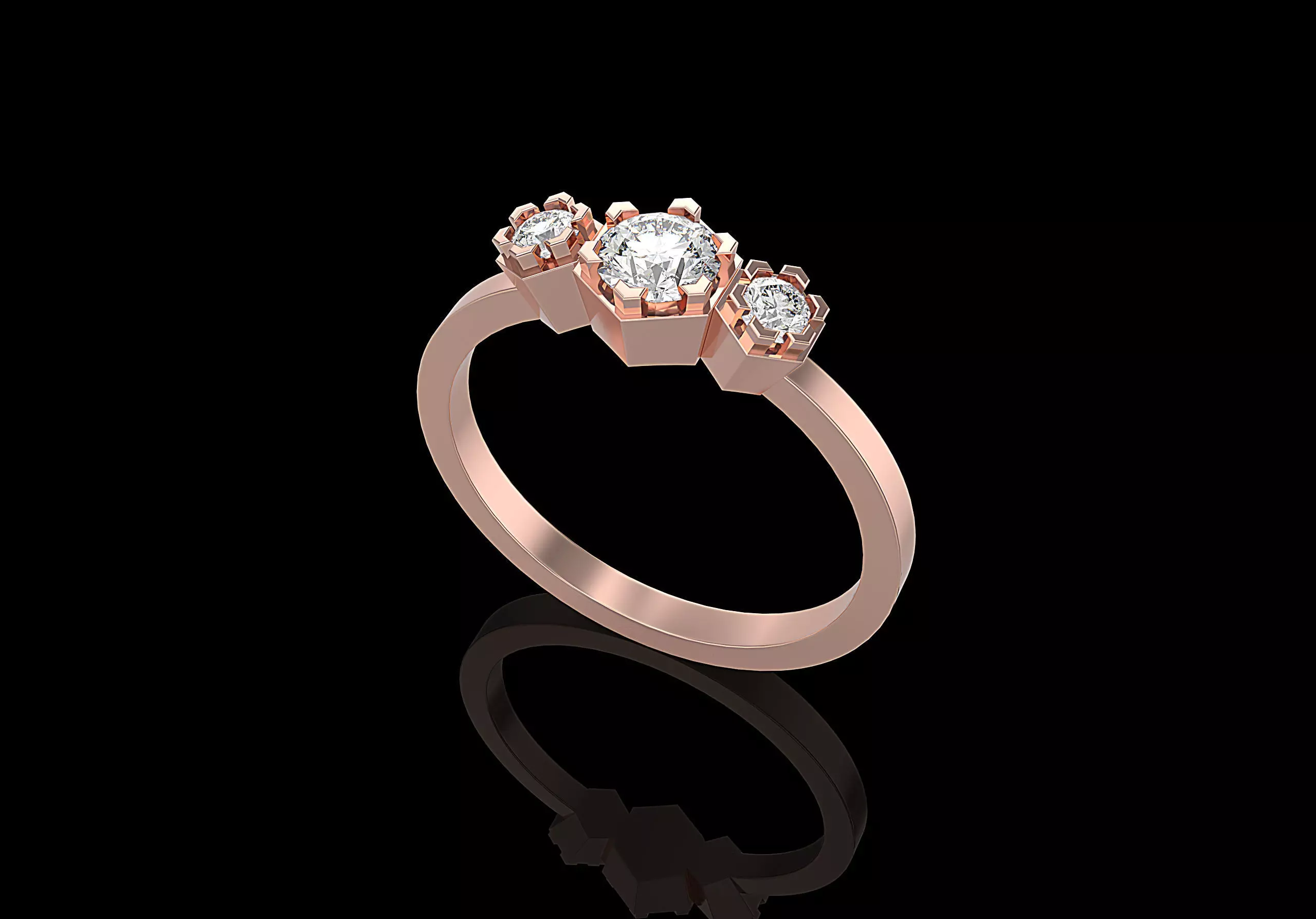 Fashion Chaumet Ring hexigon 3D print model