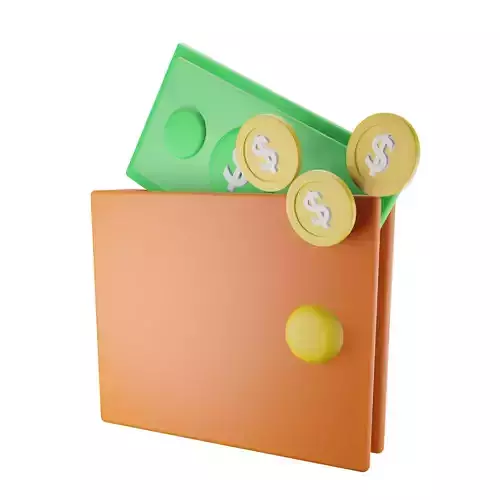 wallet orange and with money in it