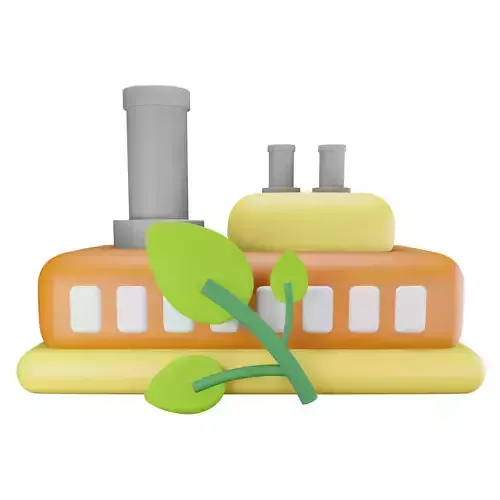 ecology factory Low-poly 3D model