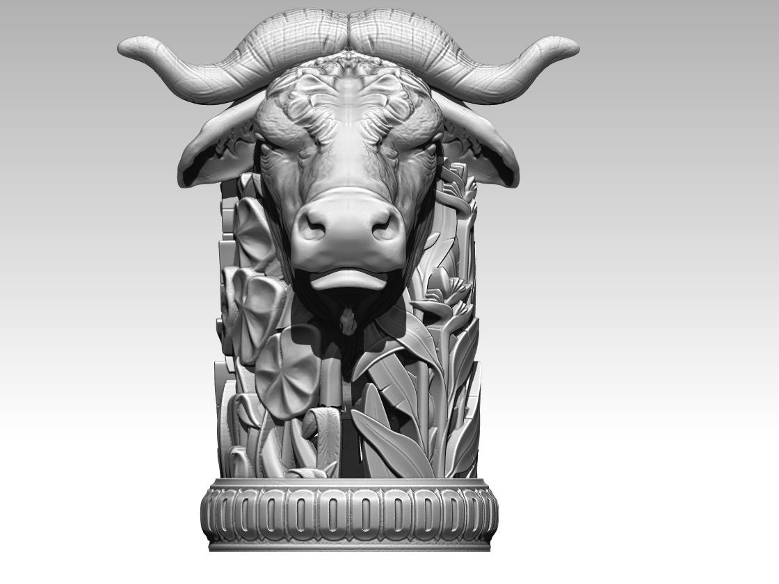 African bull chess 3D print model_1