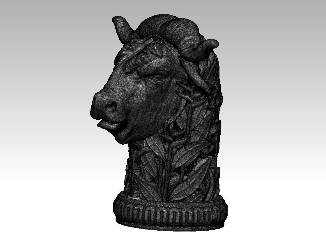 African bull chess 3D print model_4