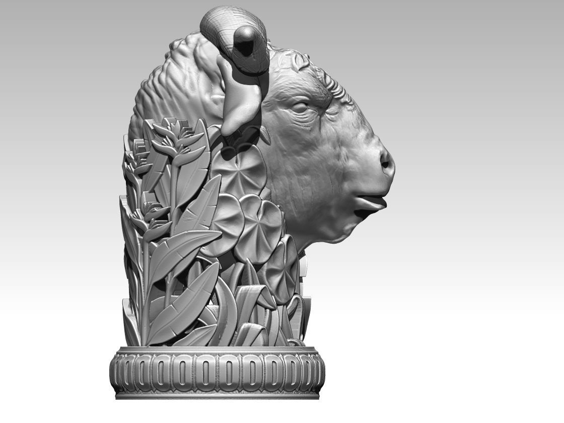 African bull chess 3D print model_2