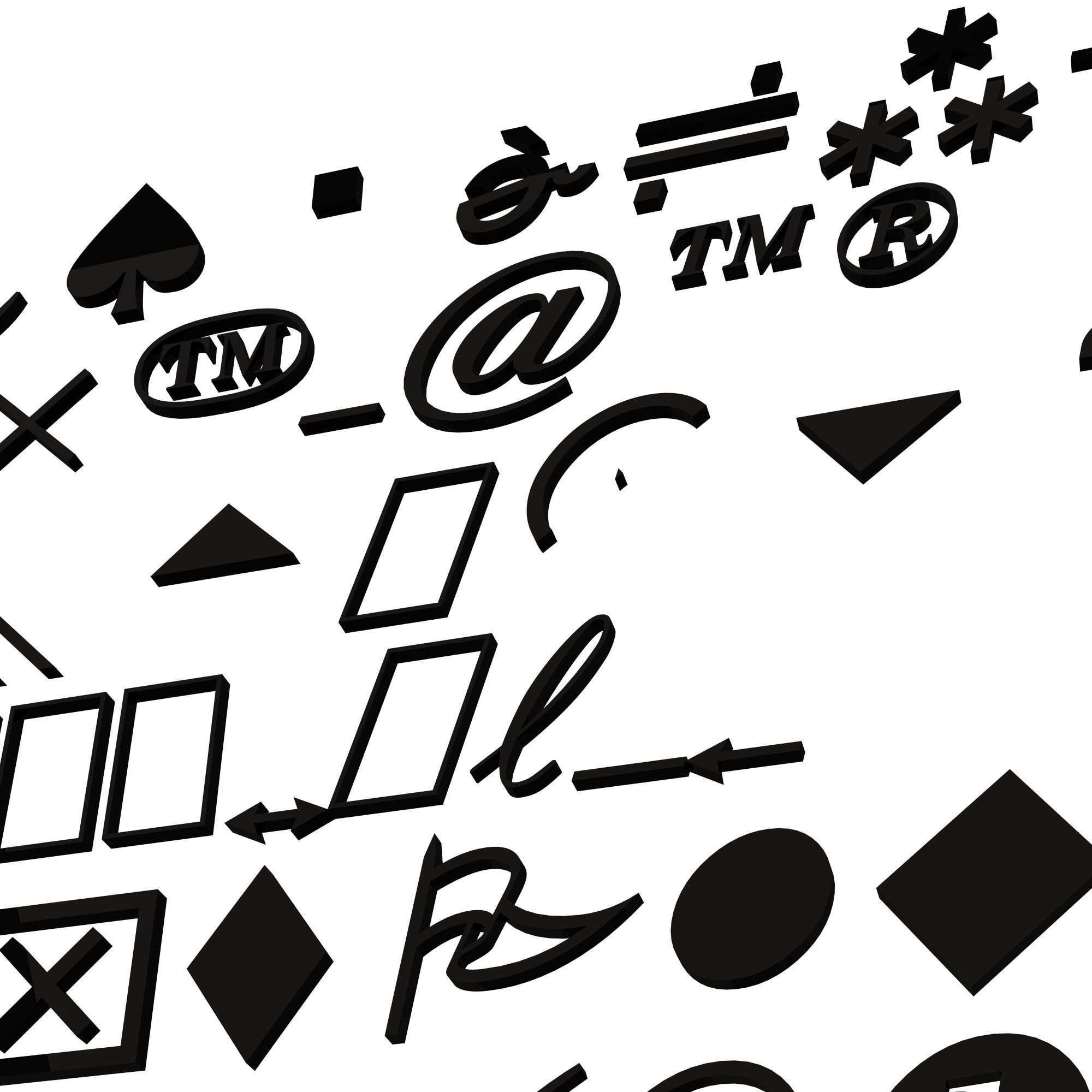 Symbols Pack 01 Low-poly 3D model_4