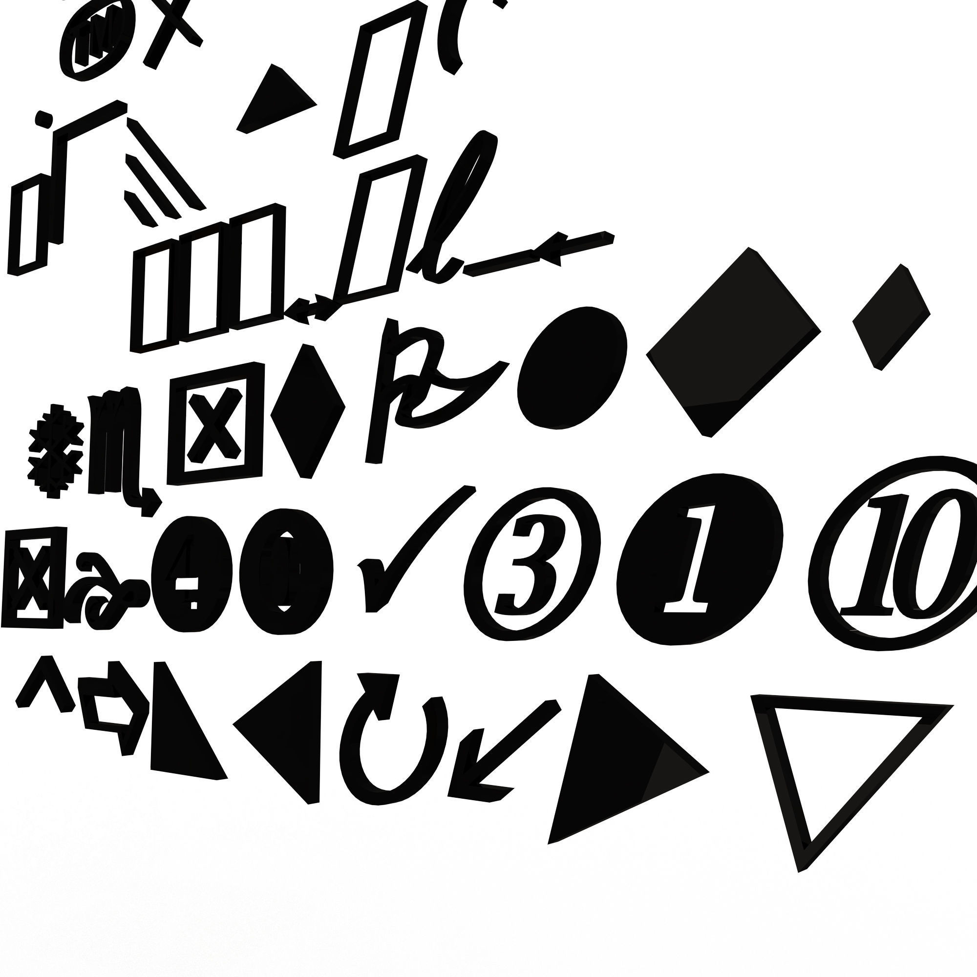 Symbols Pack 01 Low-poly 3D model_2