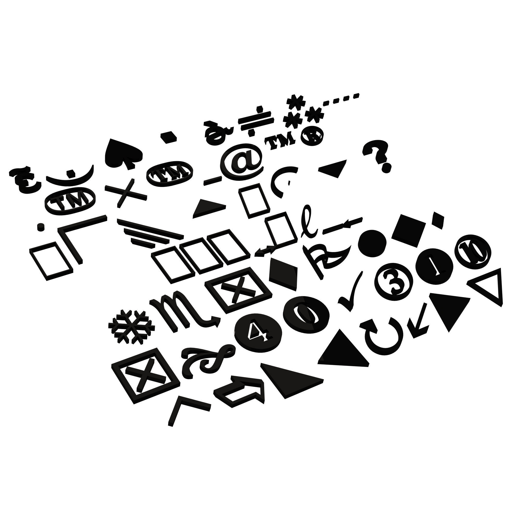 Symbols Pack 01 Low-poly 3D model_5