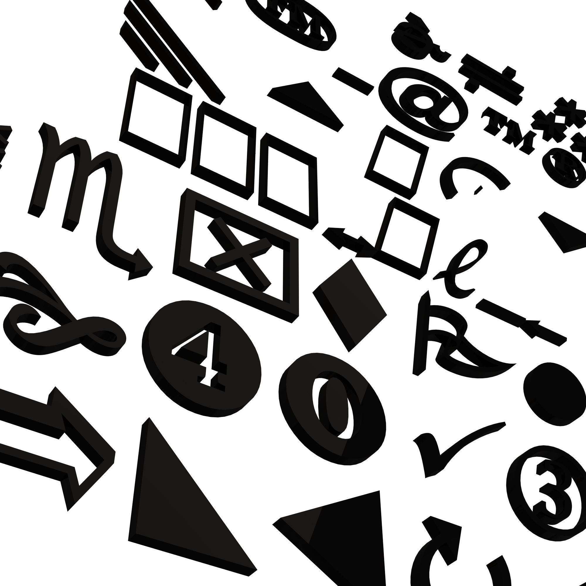 Symbols Pack 01 Low-poly 3D model_3