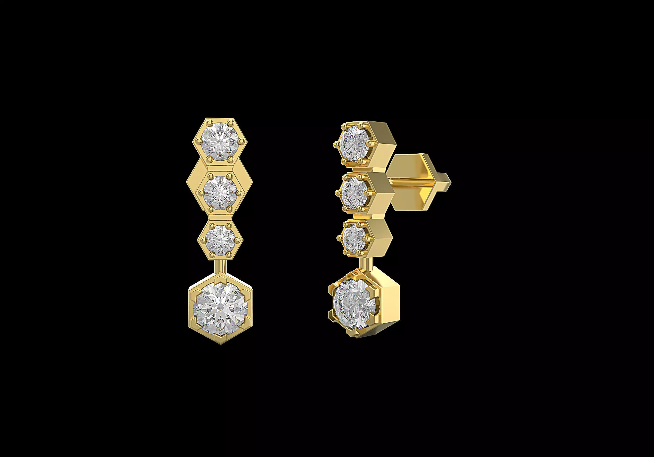 Fashion pusset earrings by Chaumet 3D print model
