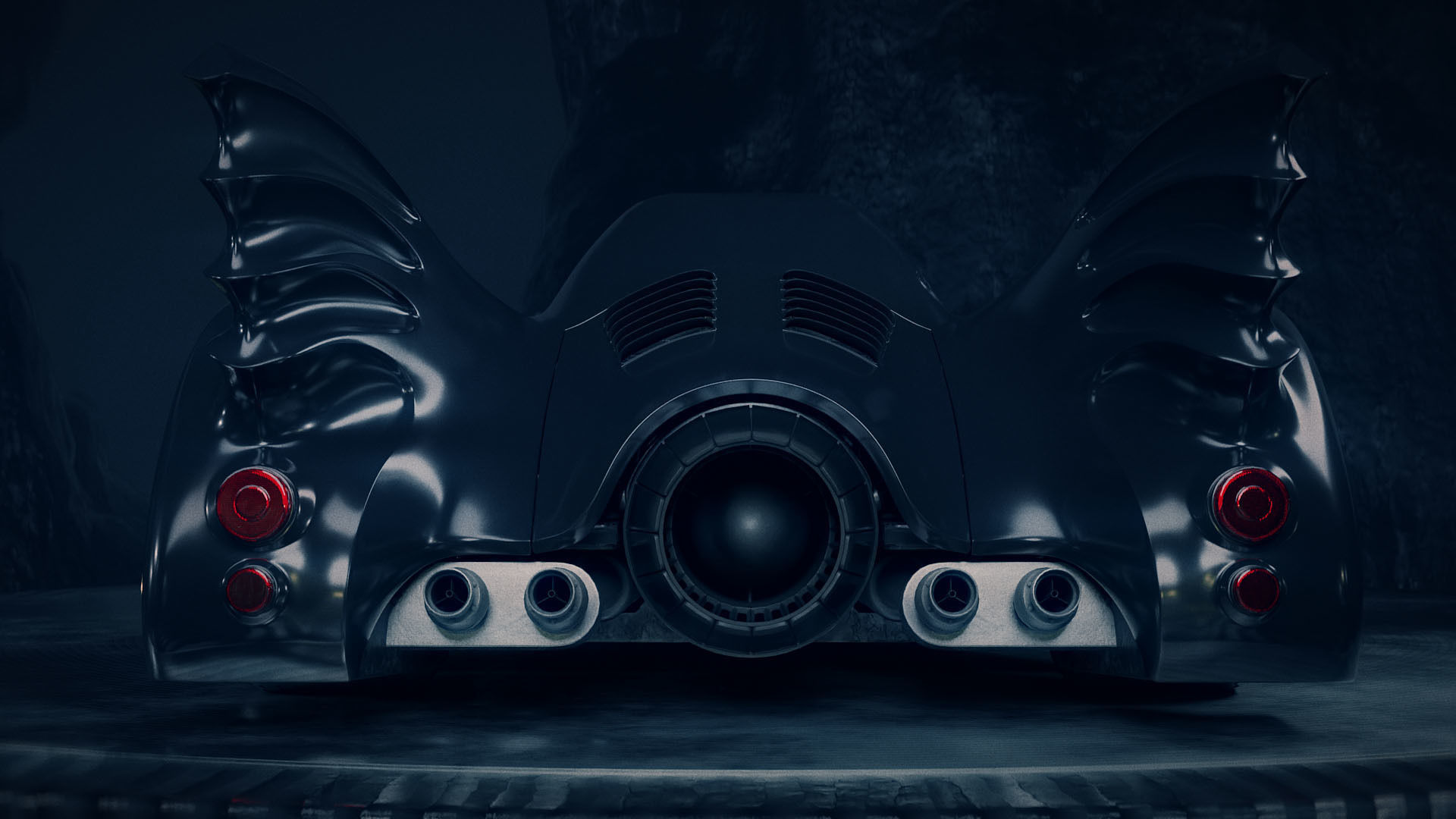 1989 Batmobile Low-poly 3D model_7