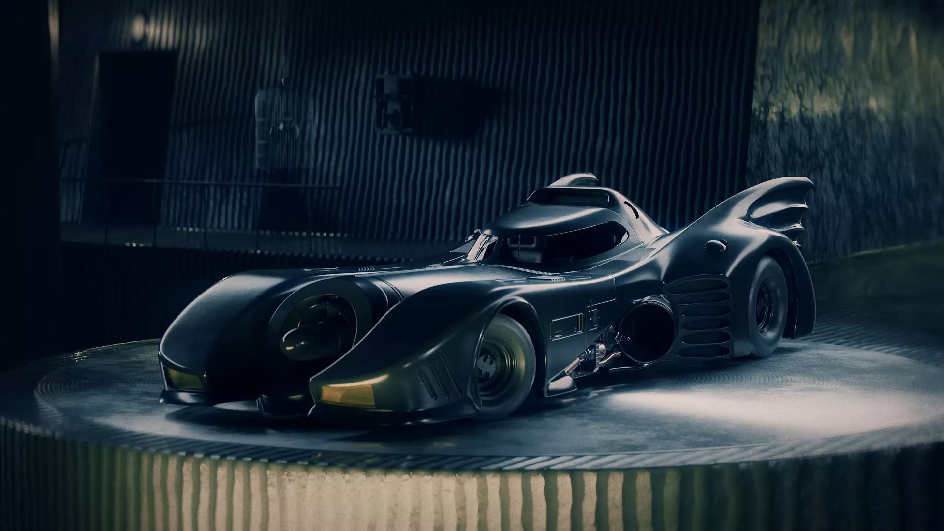 1989 Batmobile Low-poly 3D model_0