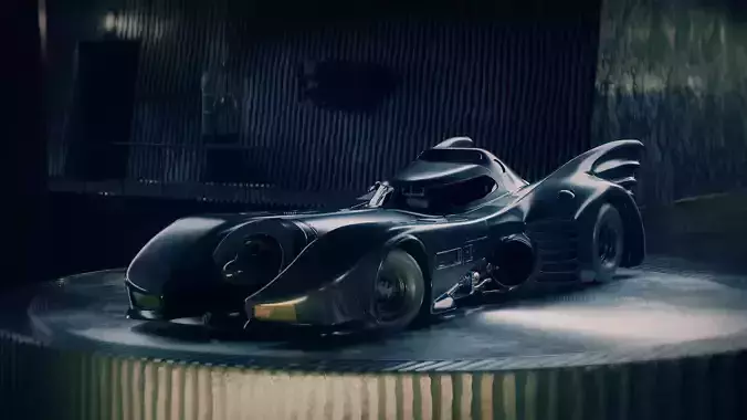 1989 Batmobile Low-poly 3D model