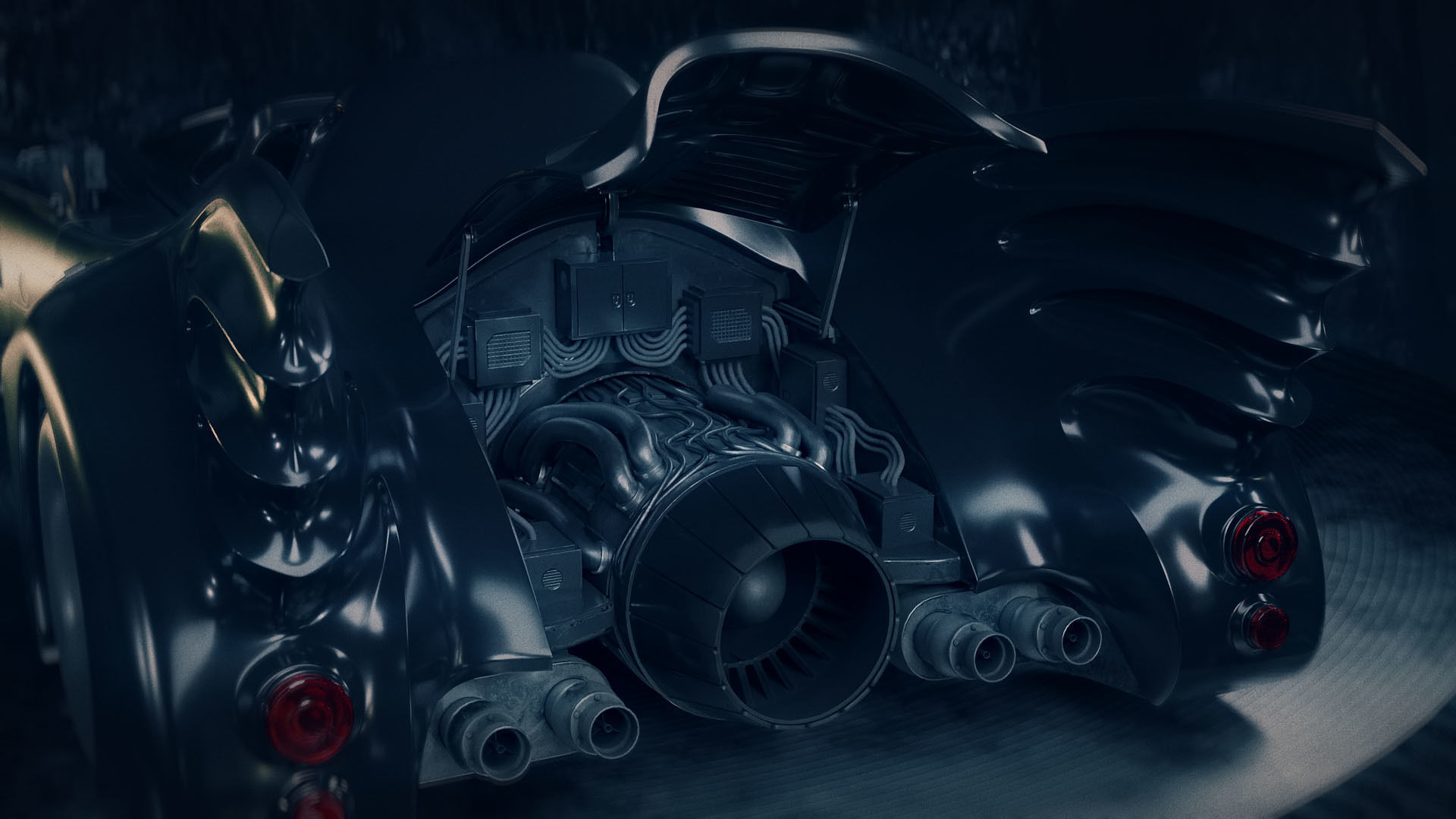 1989 Batmobile Low-poly 3D model_15